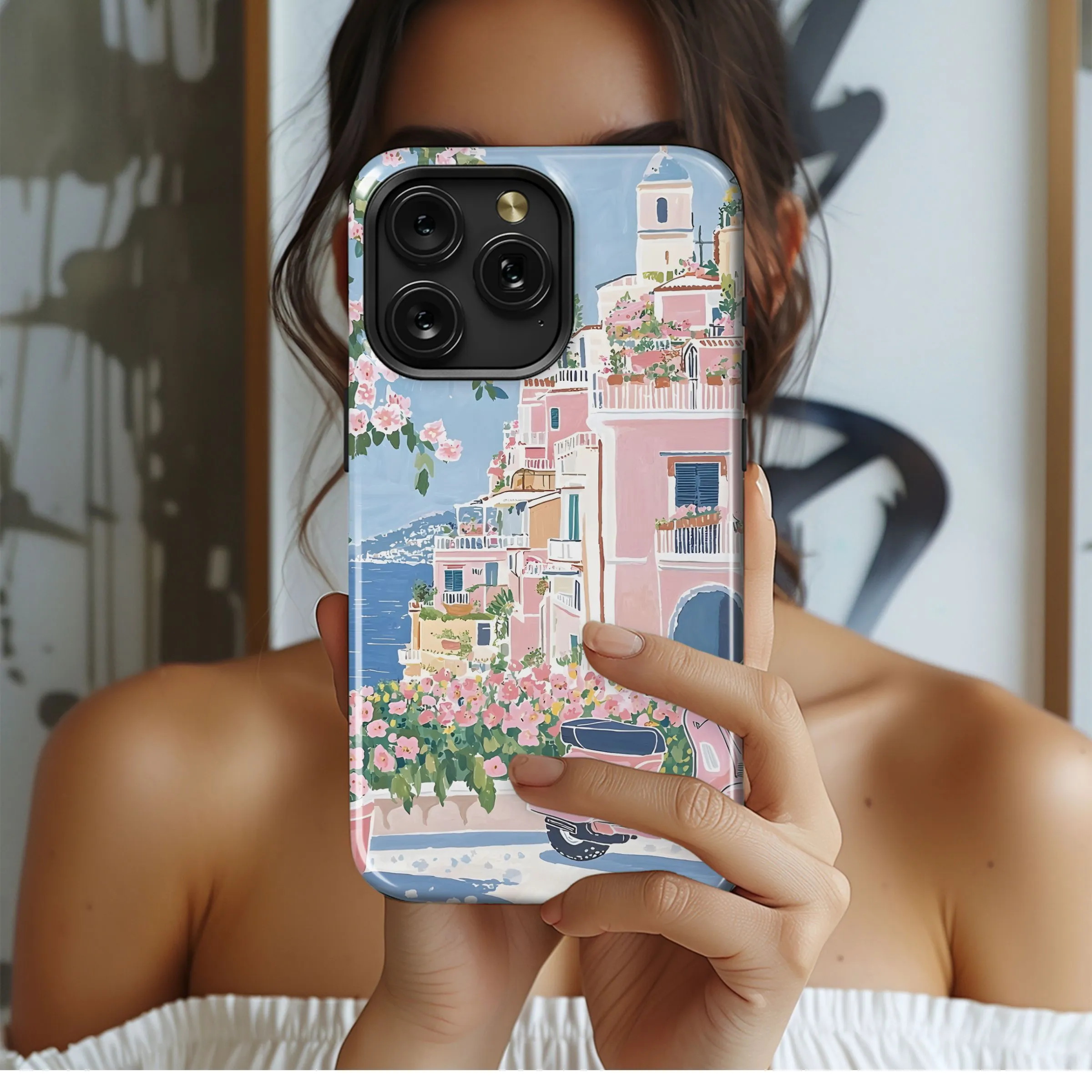 Pink Italian Summer Escape Phone Case iPhone Samsung Cover Pixel 4951