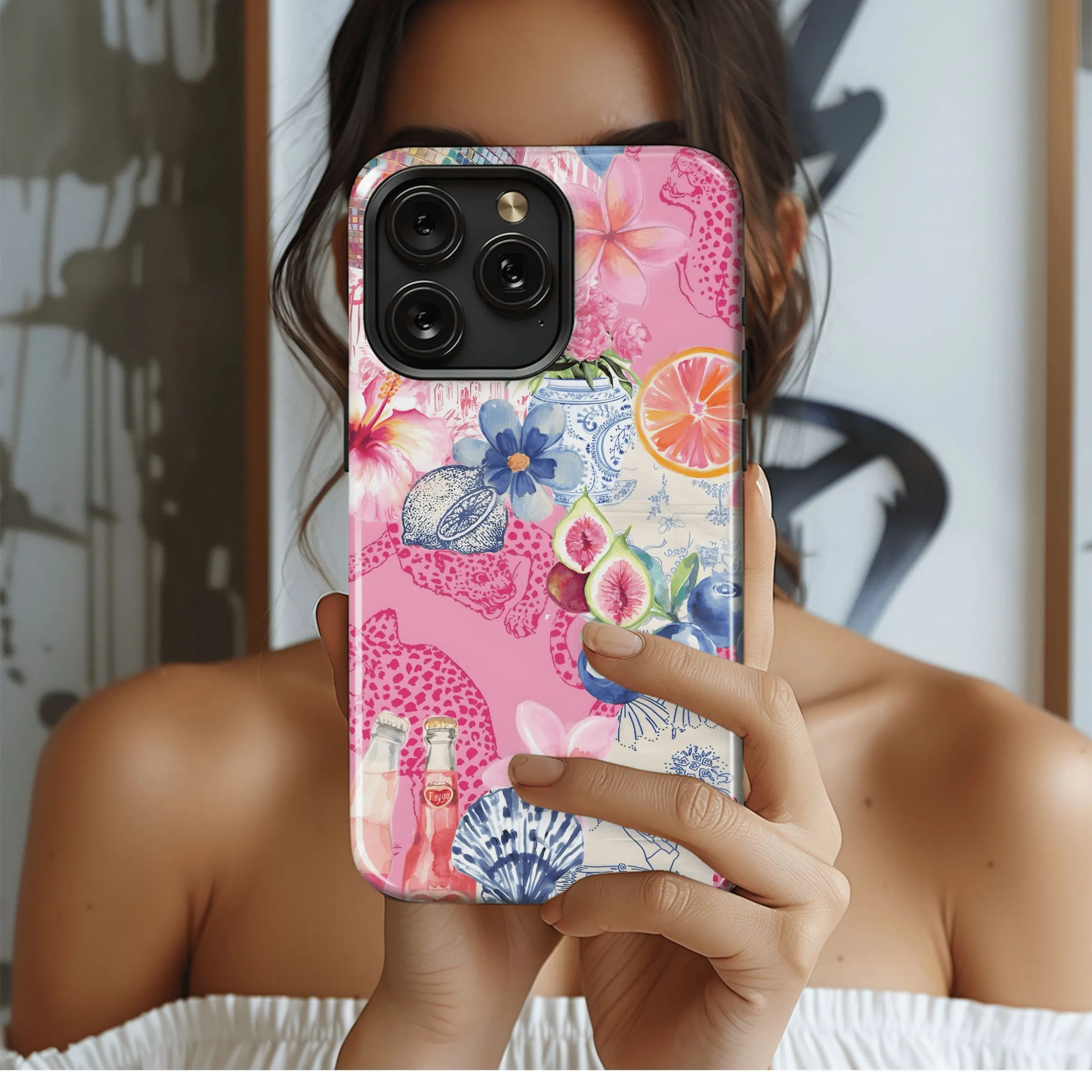 Pink Paradise Prints Phone Case iPhone Samsung Cover Pixel 4578