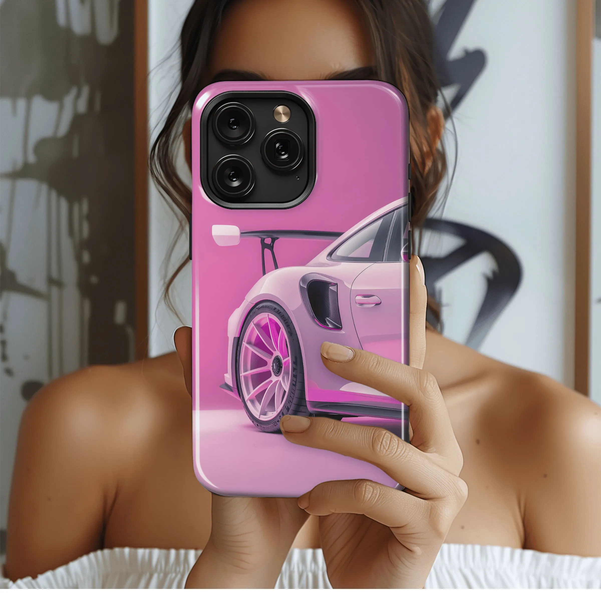 Pink Porsche GT3 RS
 Phone Case iPhone Samsung Cover Pixel 4422
