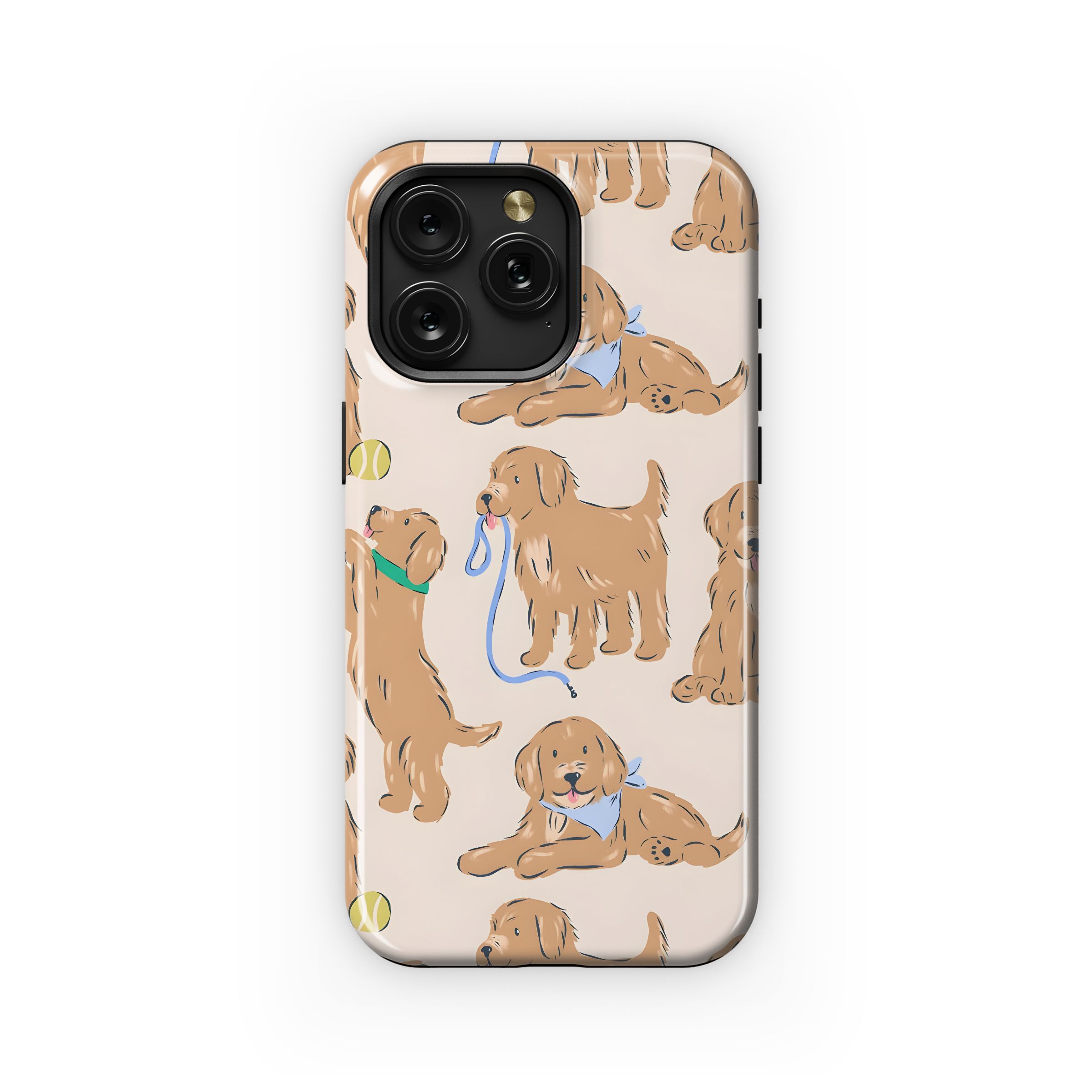 Playful Puppy Pattern Phone Case iPhone Samsung Cover Pixel 5050