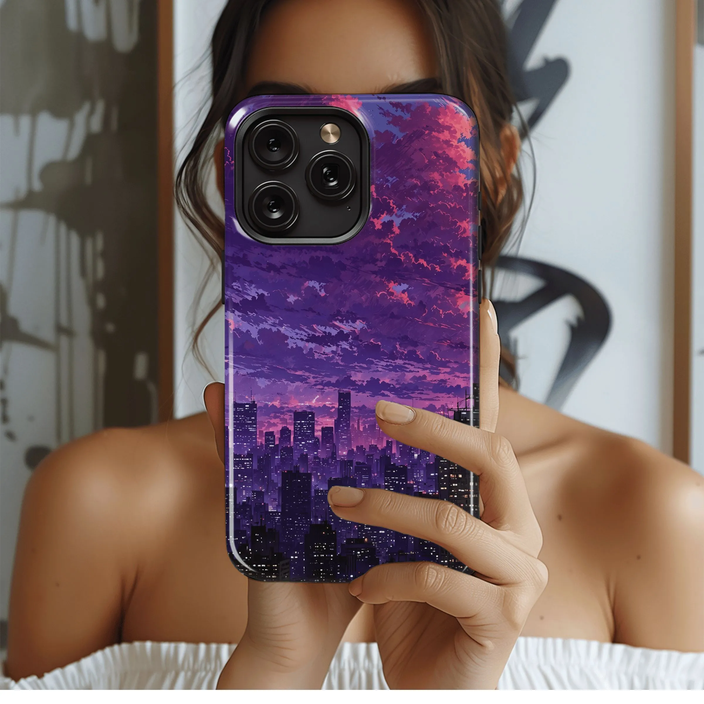 Purple City Sunset
 Phone Case iPhone Samsung Cover Pixel 4518