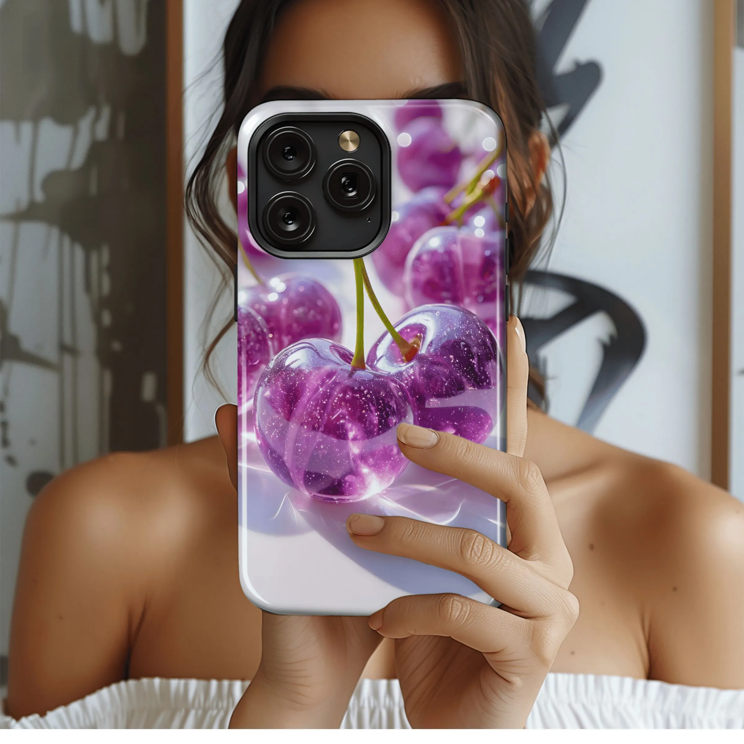 Purple Galaxy Cherries
 Phone Case iPhone Samsung Cover Pixel 4609