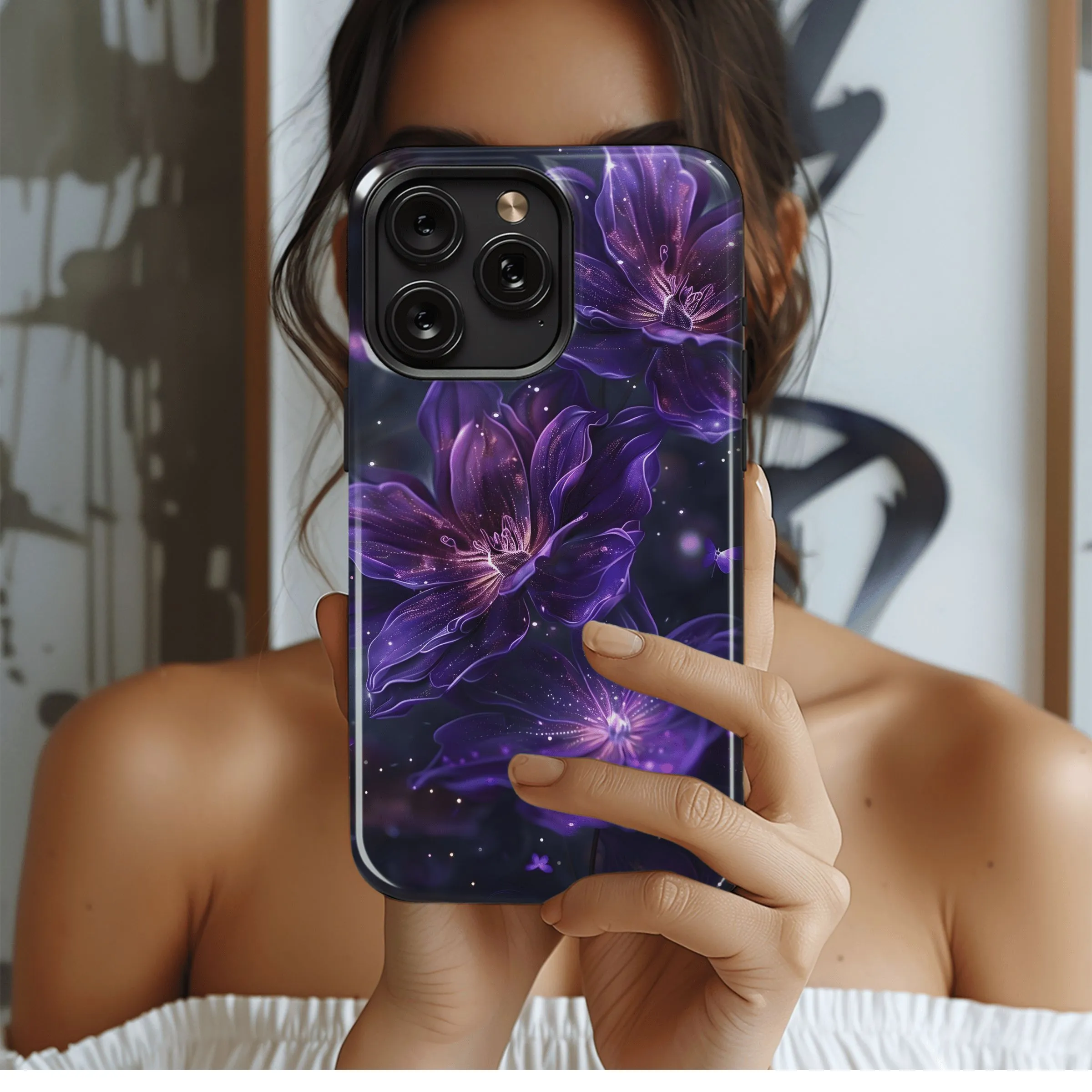 Purple Galaxy Flowers
 Phone Case iPhone Samsung Cover Pixel 4615