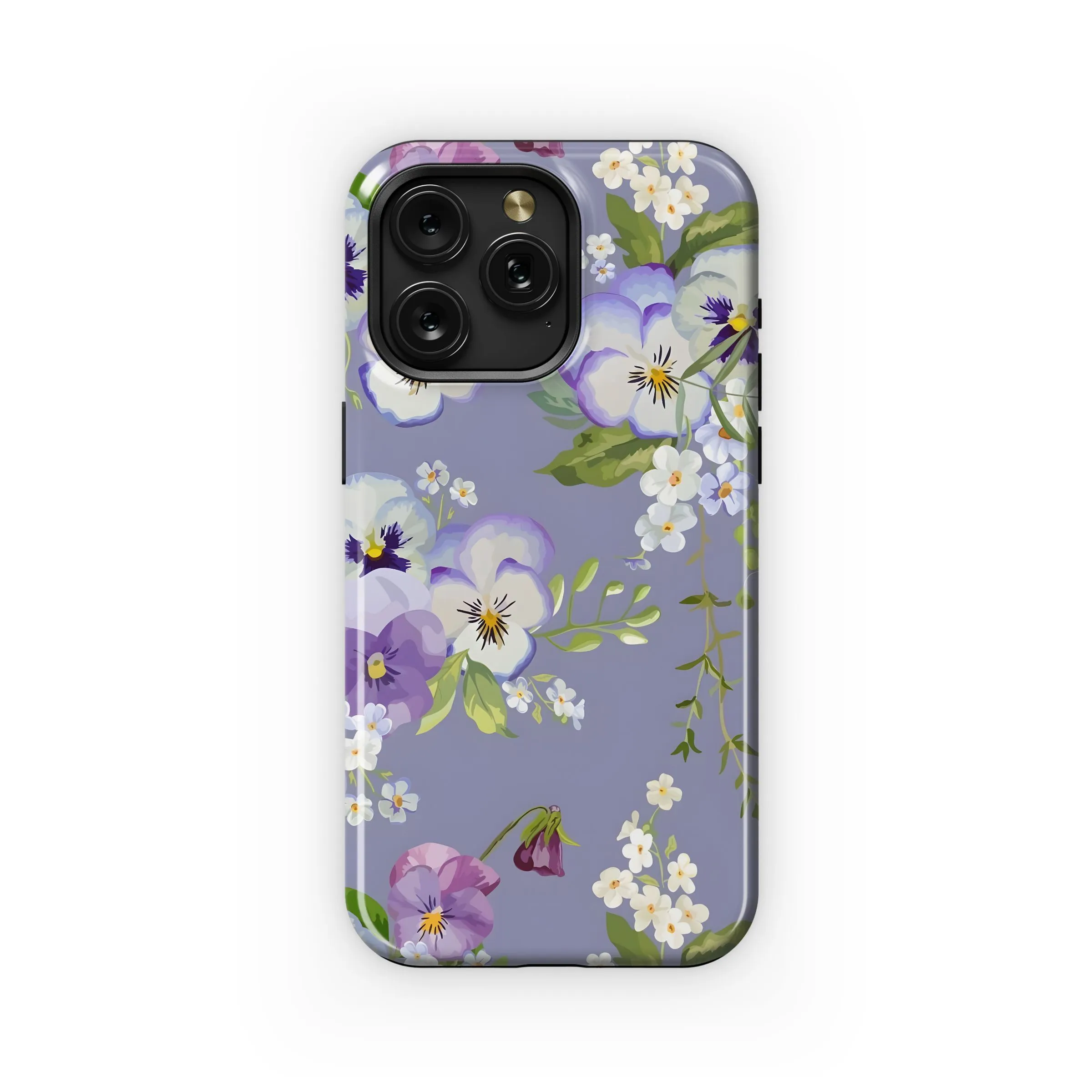 Purple Pansies Floral Design Phone Case iPhone Samsung Cover Pixel 4952