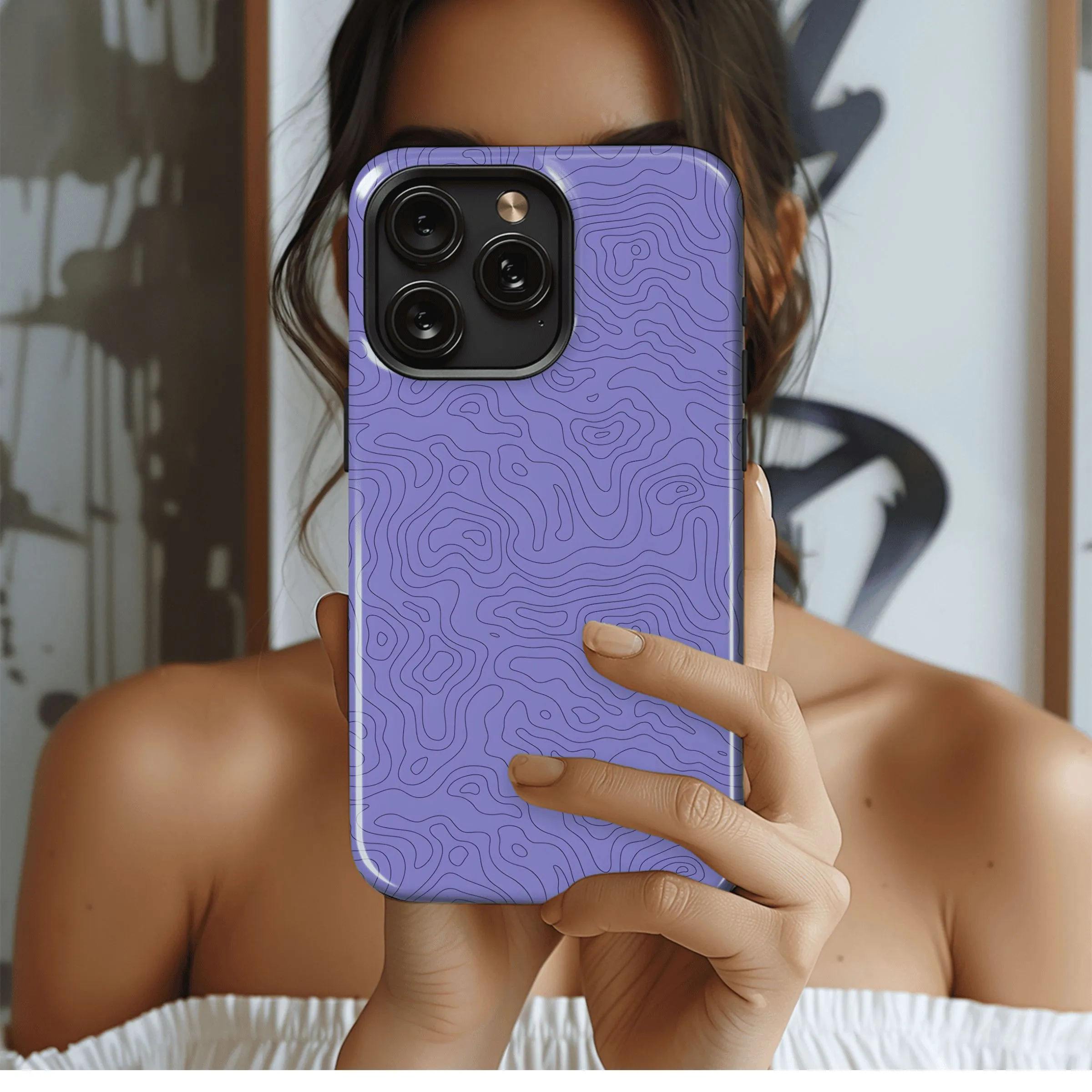 Purple Topographic Lines
 Phone Case iPhone Samsung Cover Pixel 4471