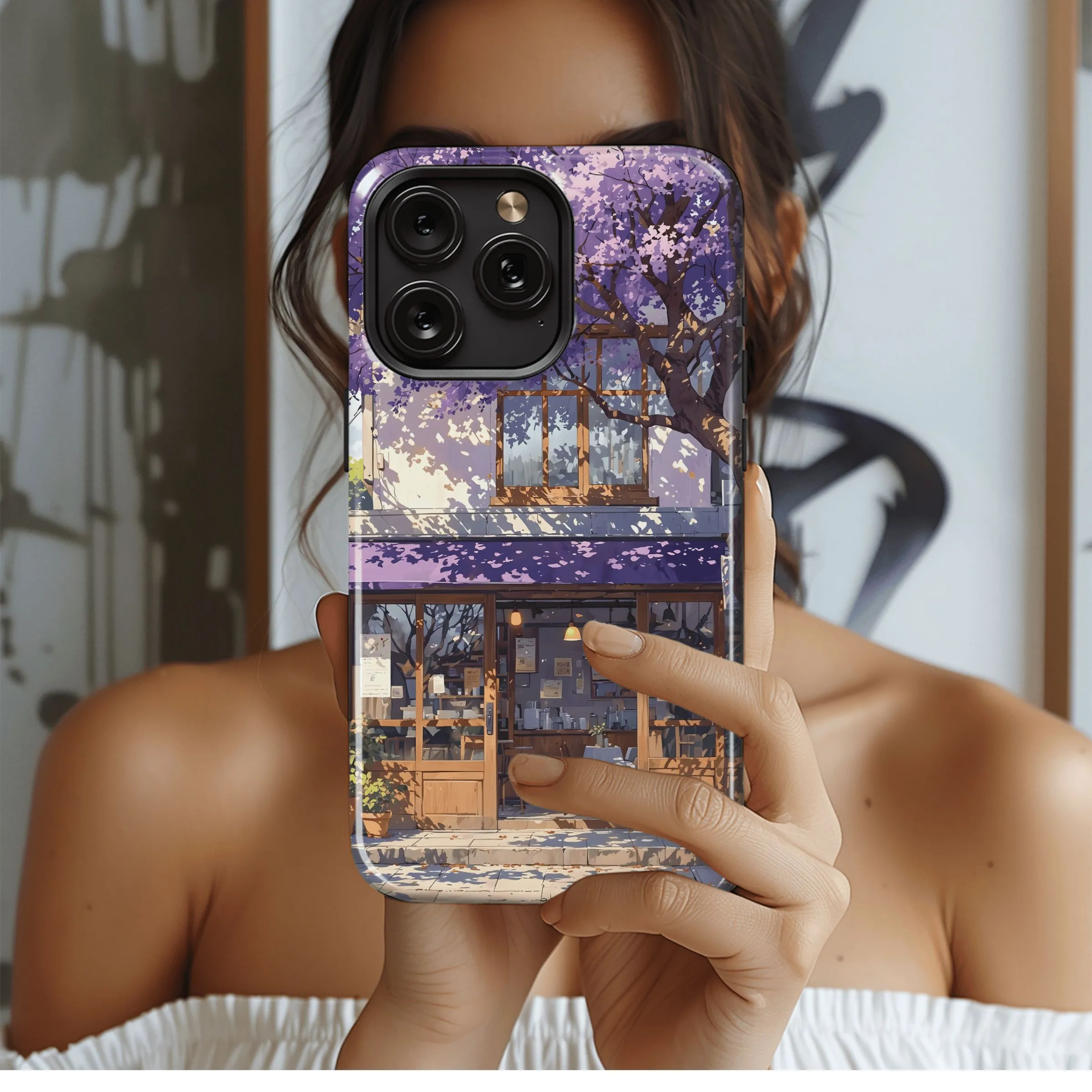 Purple Tree Cafe
 Phone Case iPhone Samsung Cover Pixel 4547