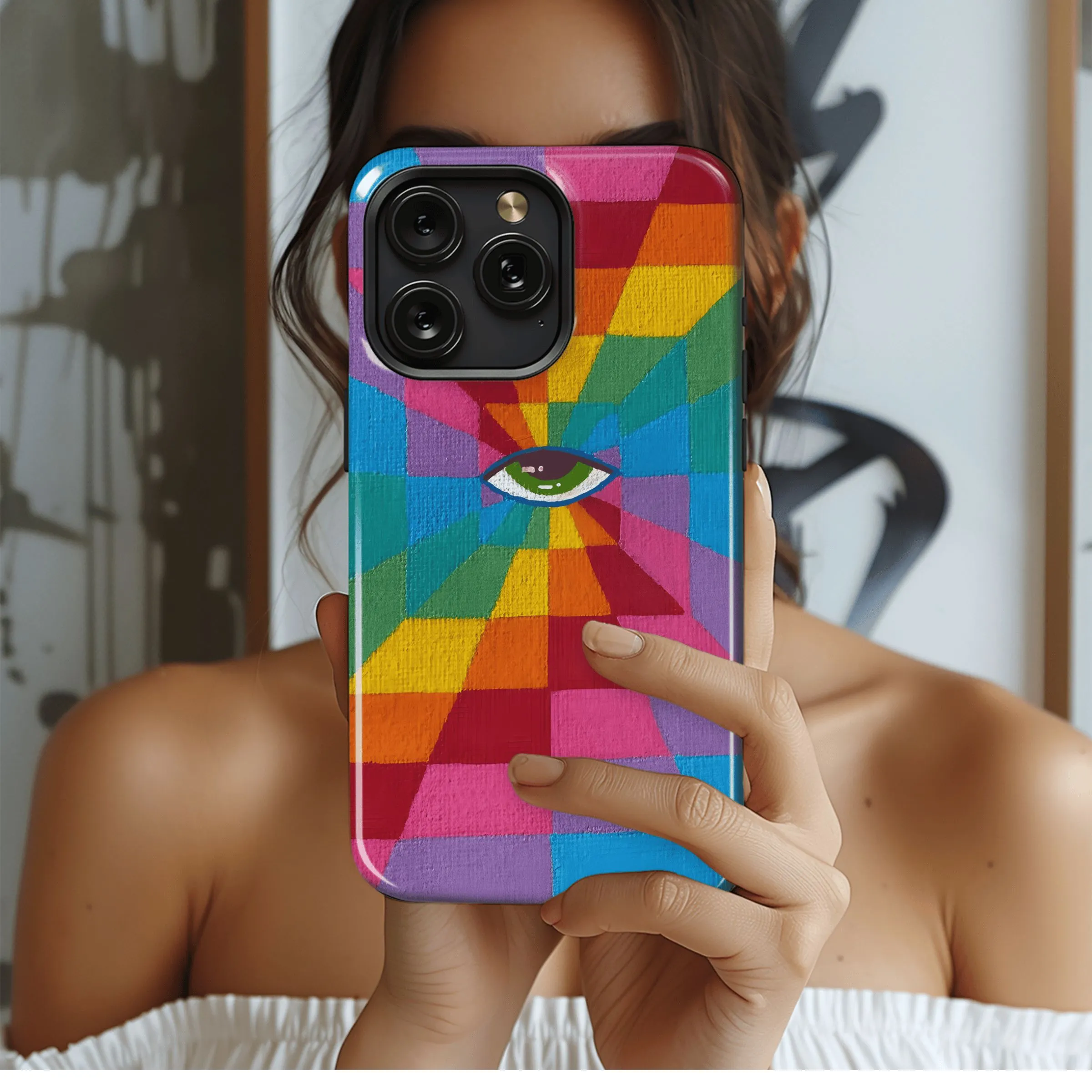 Rainbow Eye Illusion
 Phone Case iPhone Samsung Cover Pixel 4543