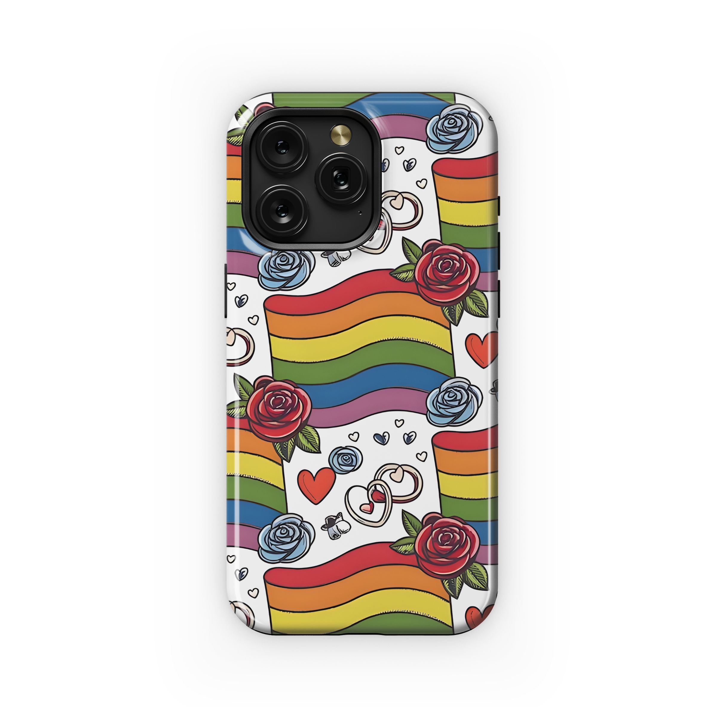 Rainbow Floral Love Pattern Phone Case iPhone Samsung Cover Pixel 5199