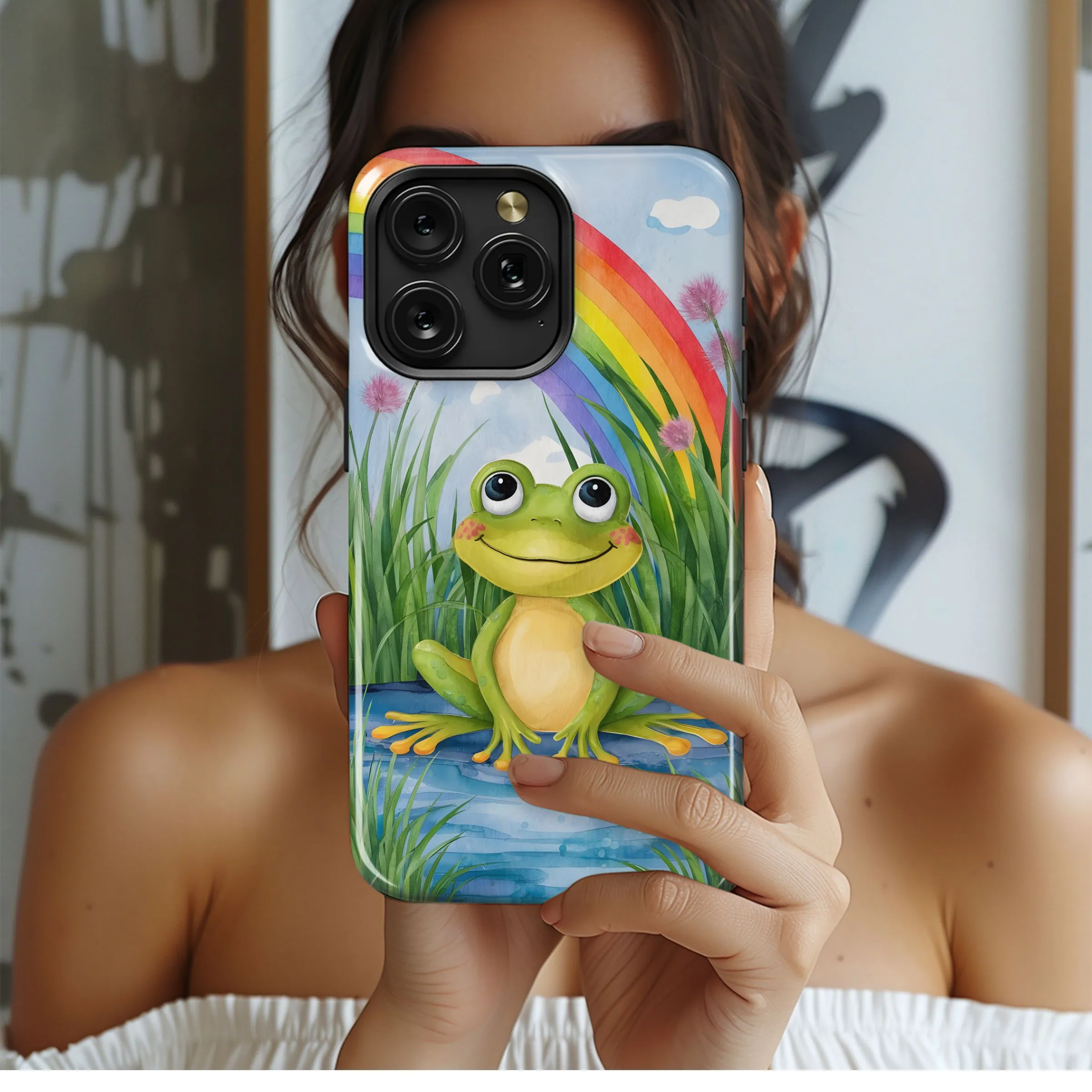 Rainbow Frog Joyful Daydream Phone Case iPhone Samsung Cover Pixel 4835