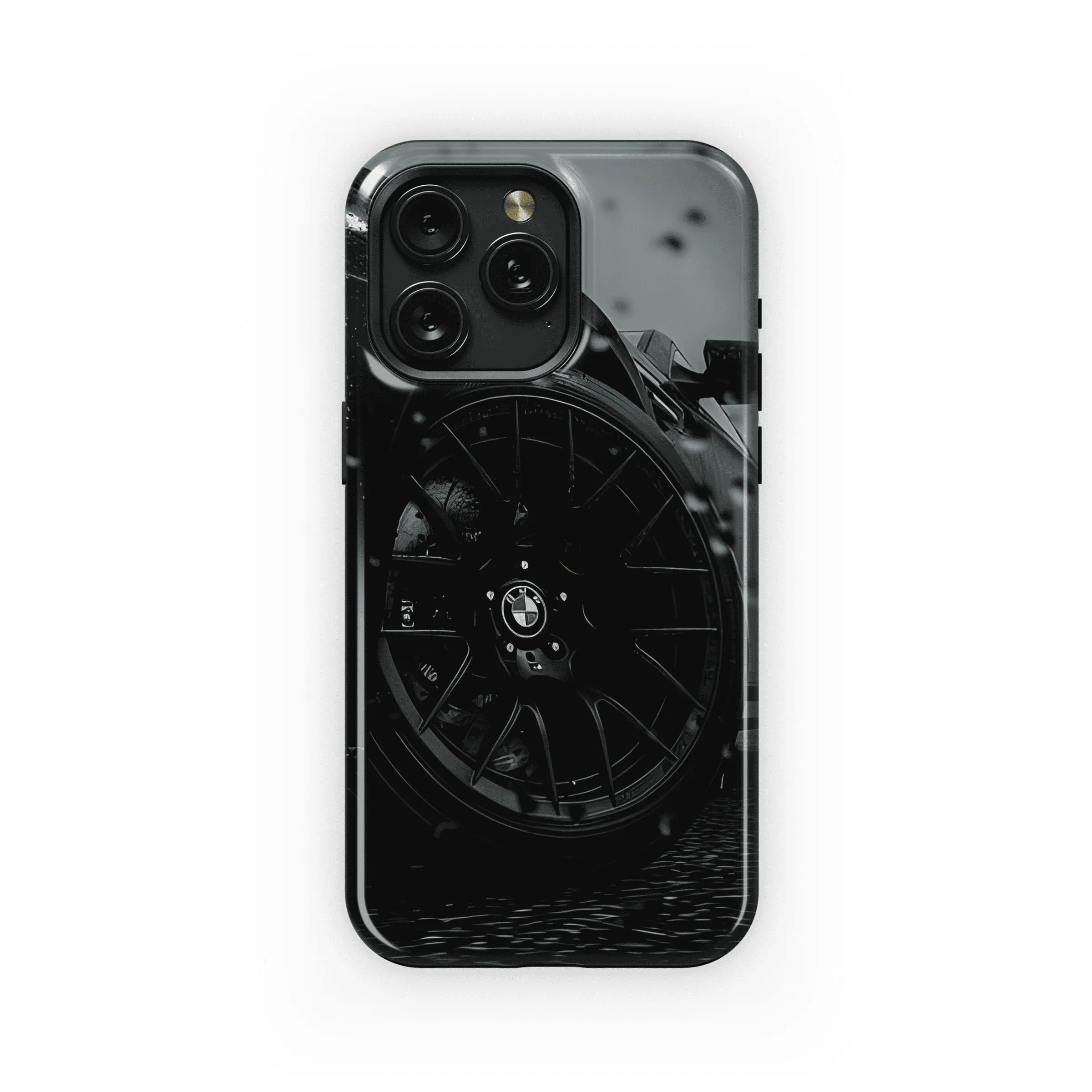 Rainy Black BMW Wheel Phone Case iPhone Samsung Cover Pixel 4425