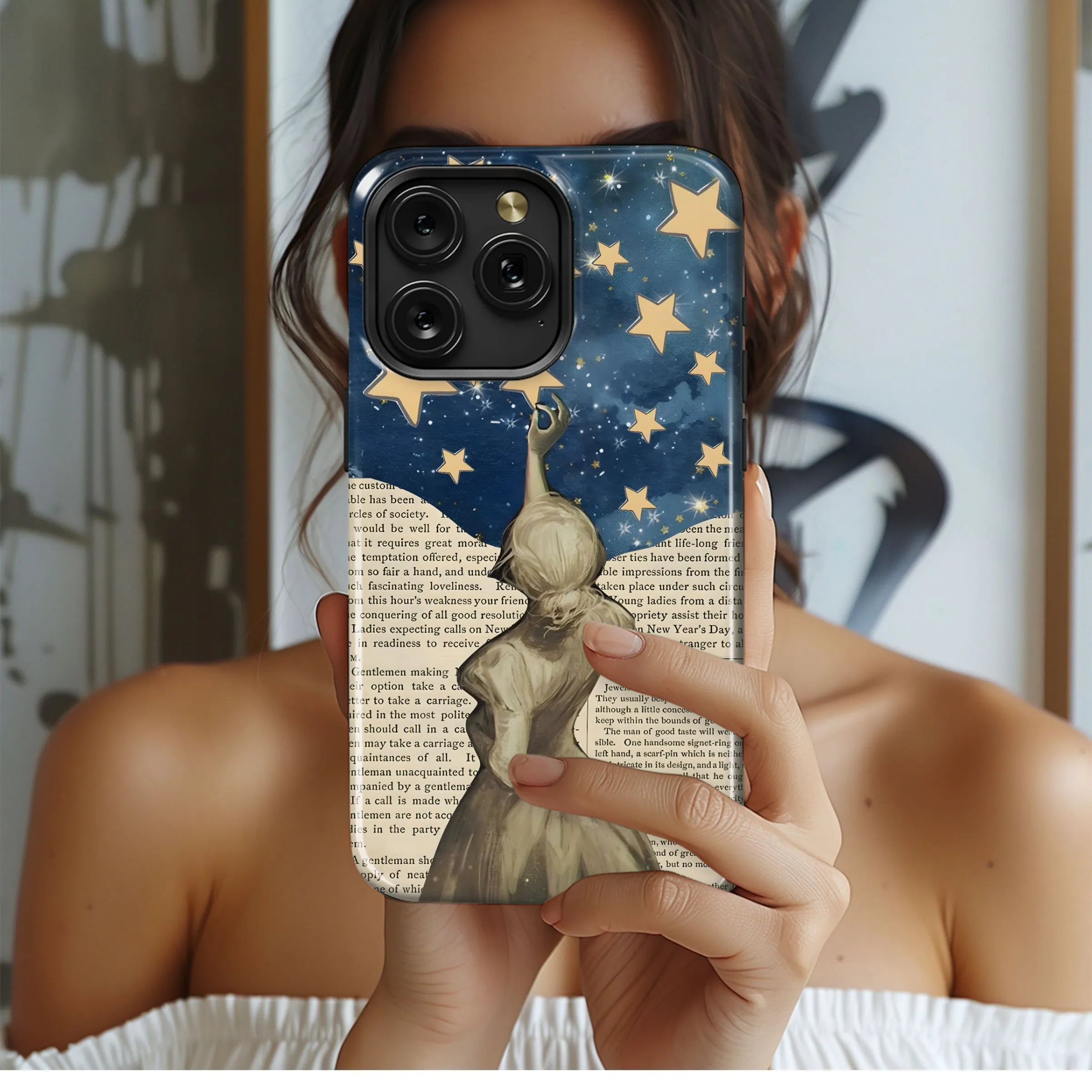 Reach for the Stars Vintage Phone Case iPhone Samsung Cover Pixel 4971