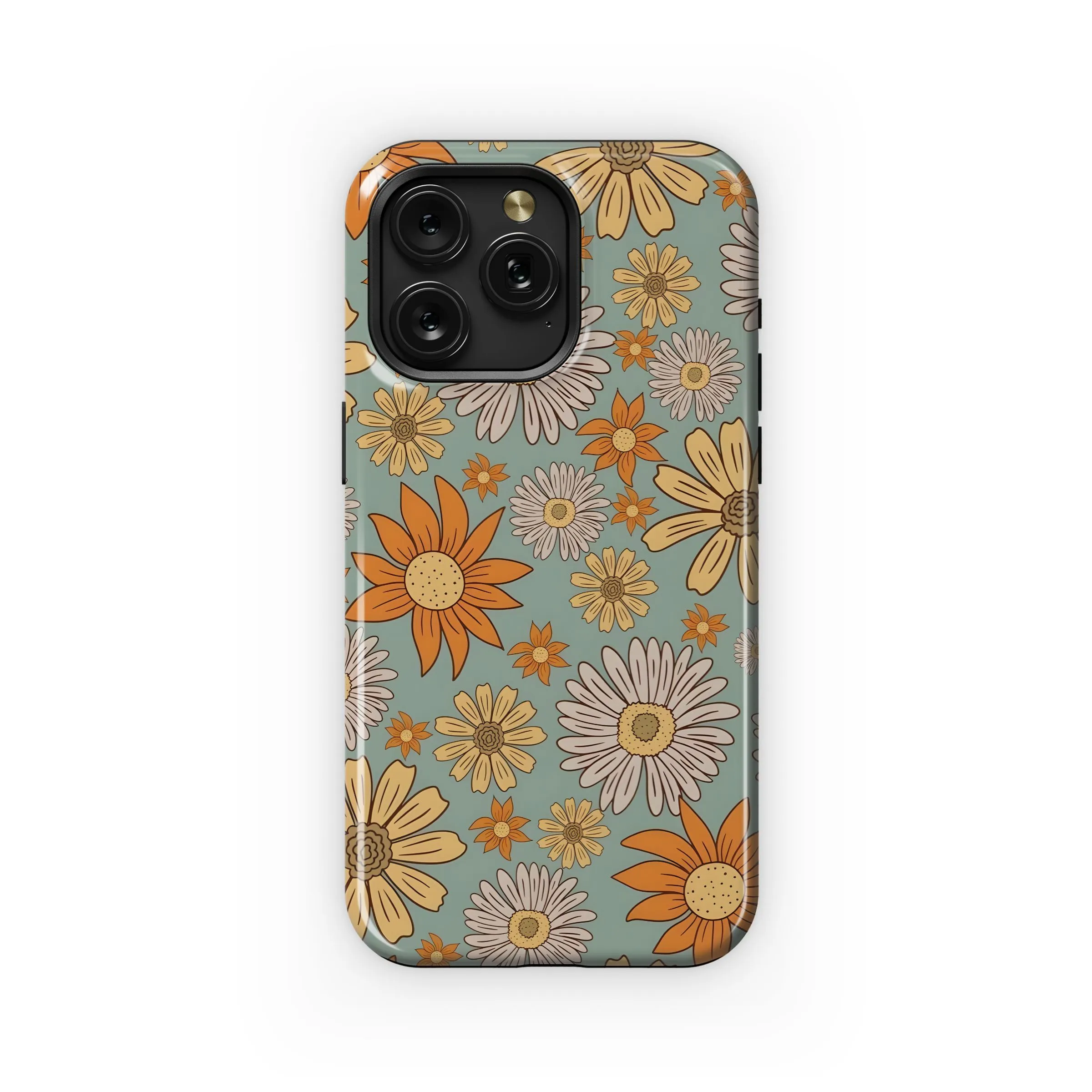 Retro Daisy Bloom Pattern Phone Case iPhone Samsung Cover Pixel 4867