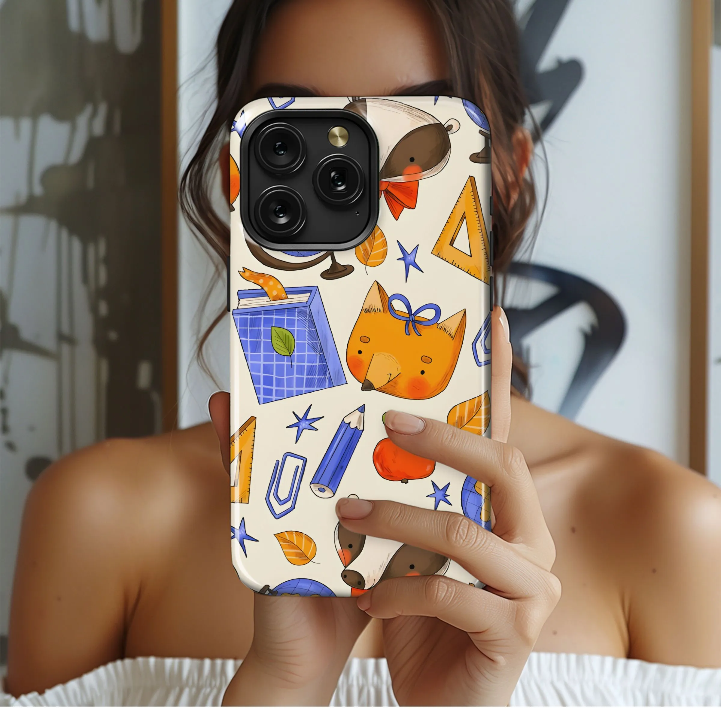 School Foxes and Badgers Phone Case iPhone Samsung Cover Pixel 5227