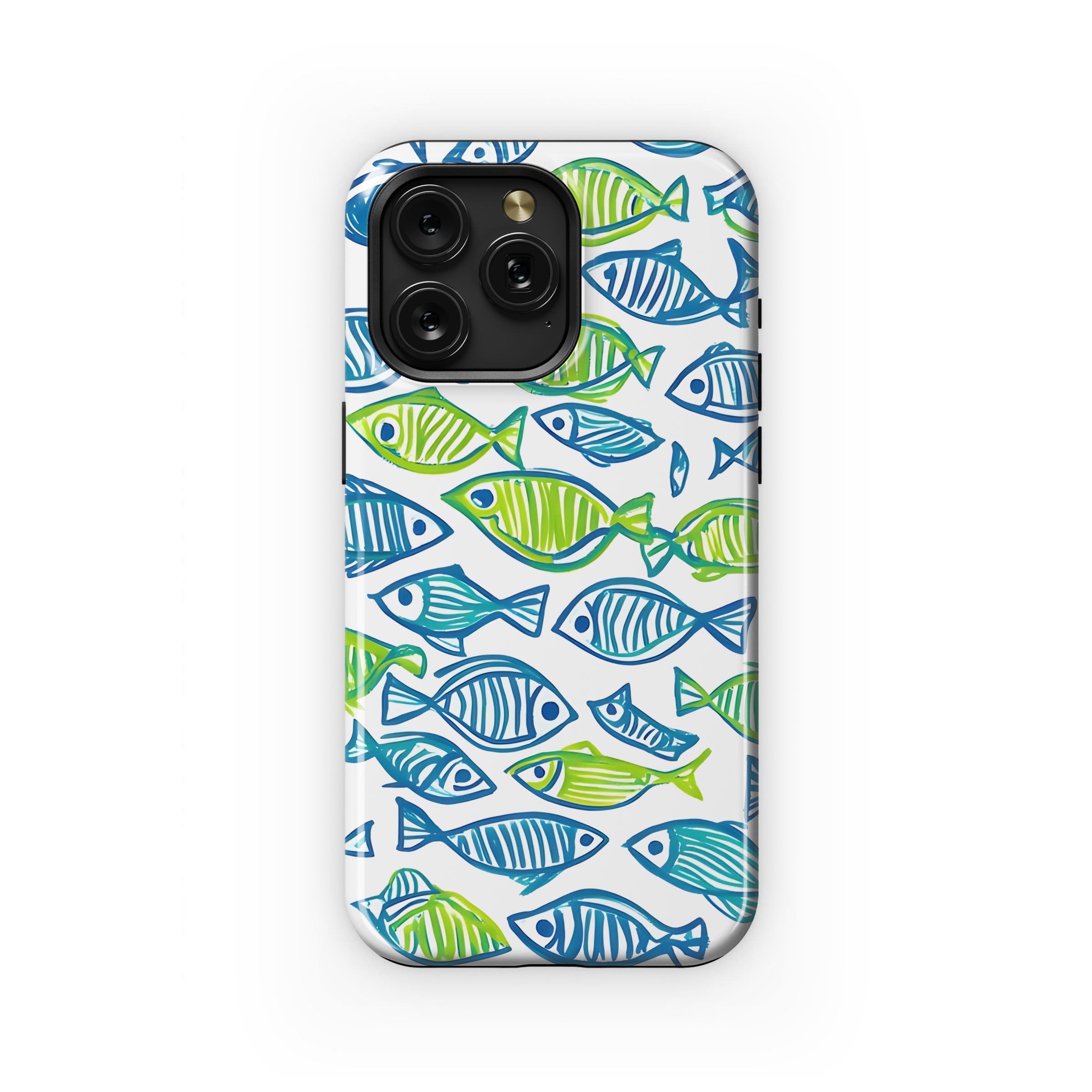 Scribble Fish Pattern Phone Case iPhone Samsung Cover Pixel 5147