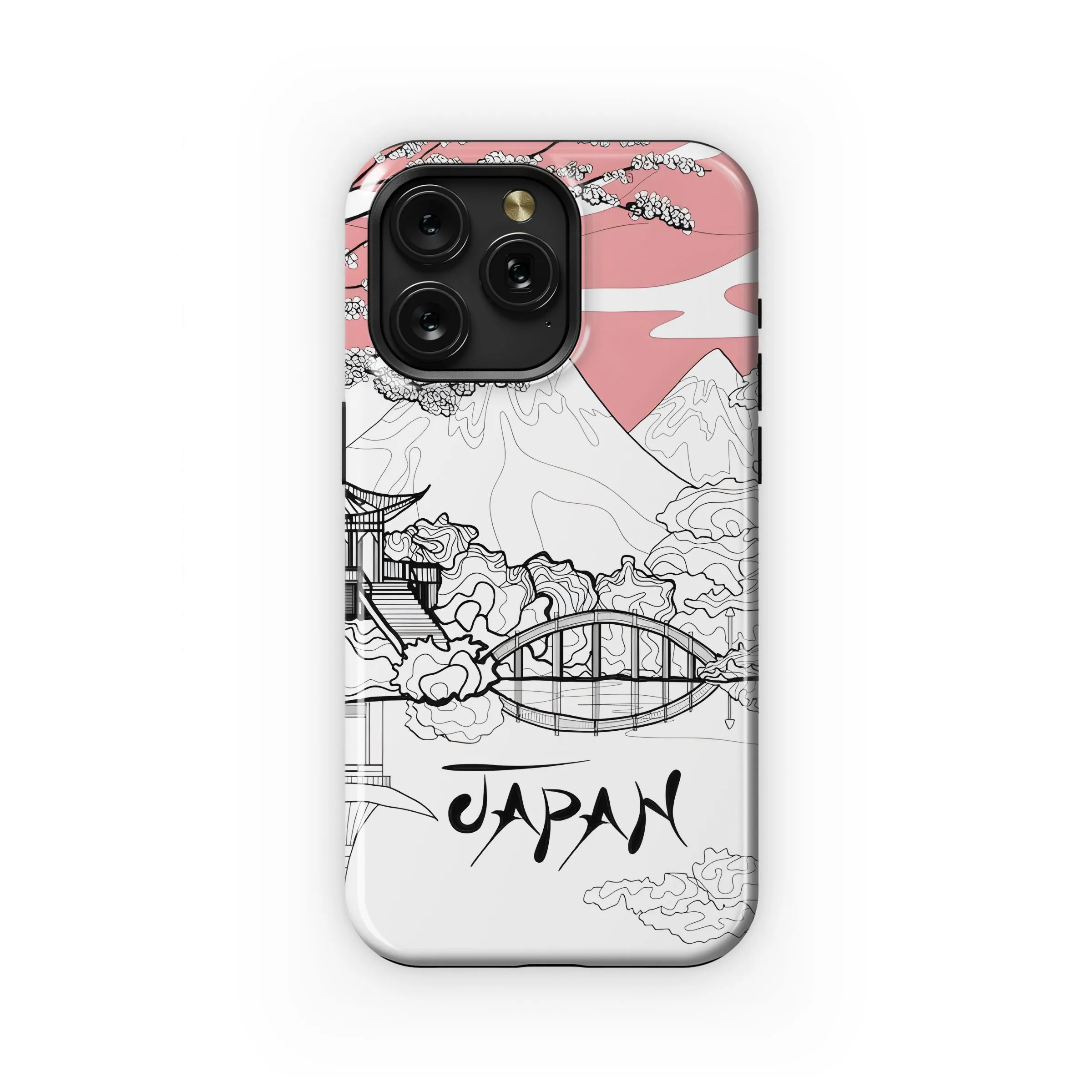 Serene Japanese Blossom Mountain Pagoda Phone Case iPhone Samsung Cover Pixel 5275