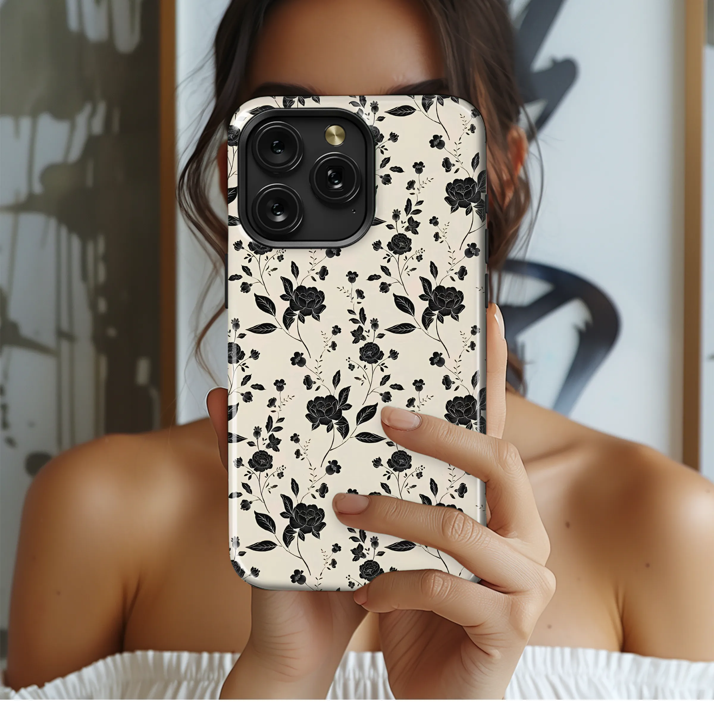Shadow Garden Noir Floral Design Phone Case iPhone Samsung Cover Pixel 8097 - Image 2