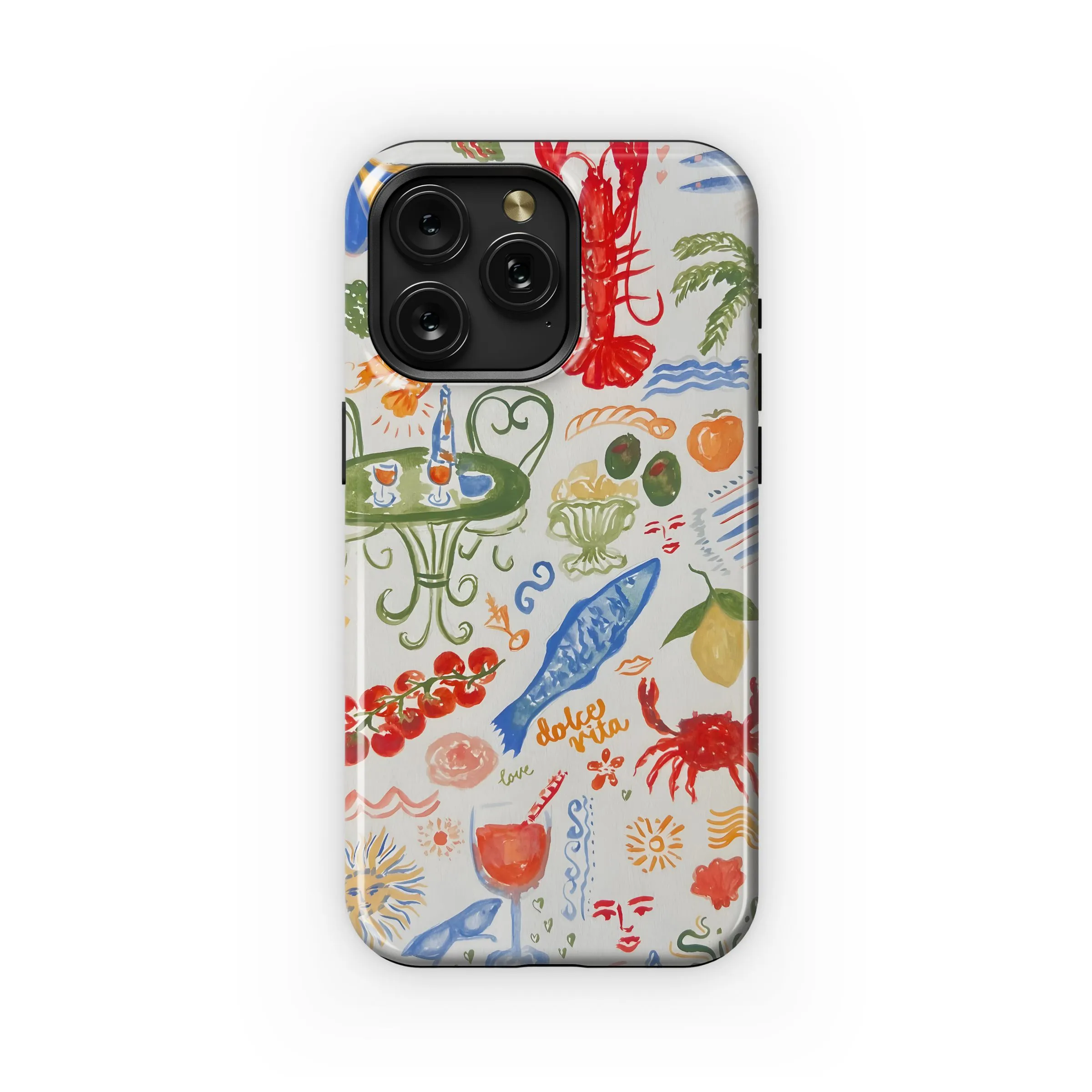 Sicilian Summer Dolce Vita Feast Pattern Phone Case iPhone Samsung Cover Pixel 5361