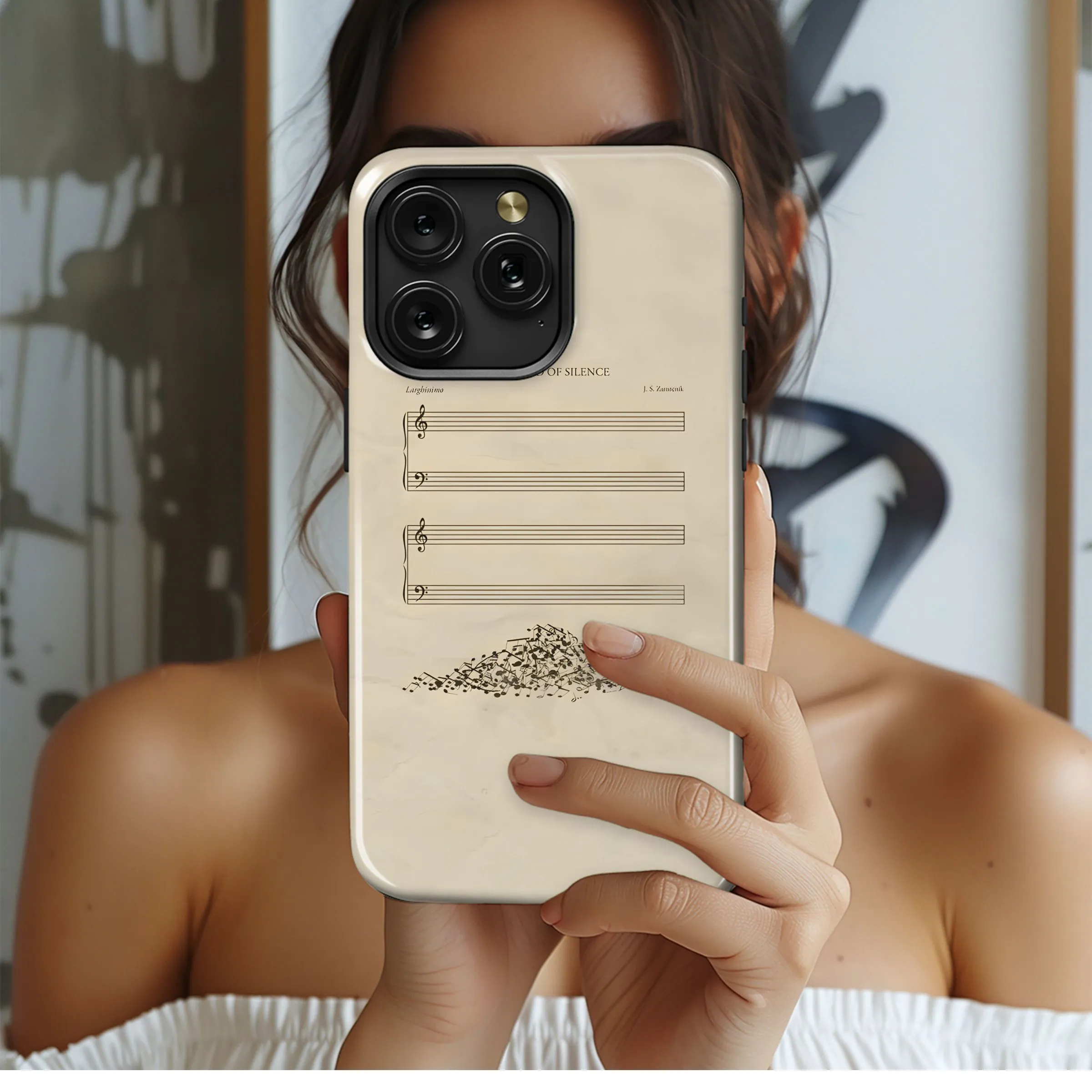 Silence Music Notes Design
 Phone Case iPhone Samsung Cover Pixel 4757