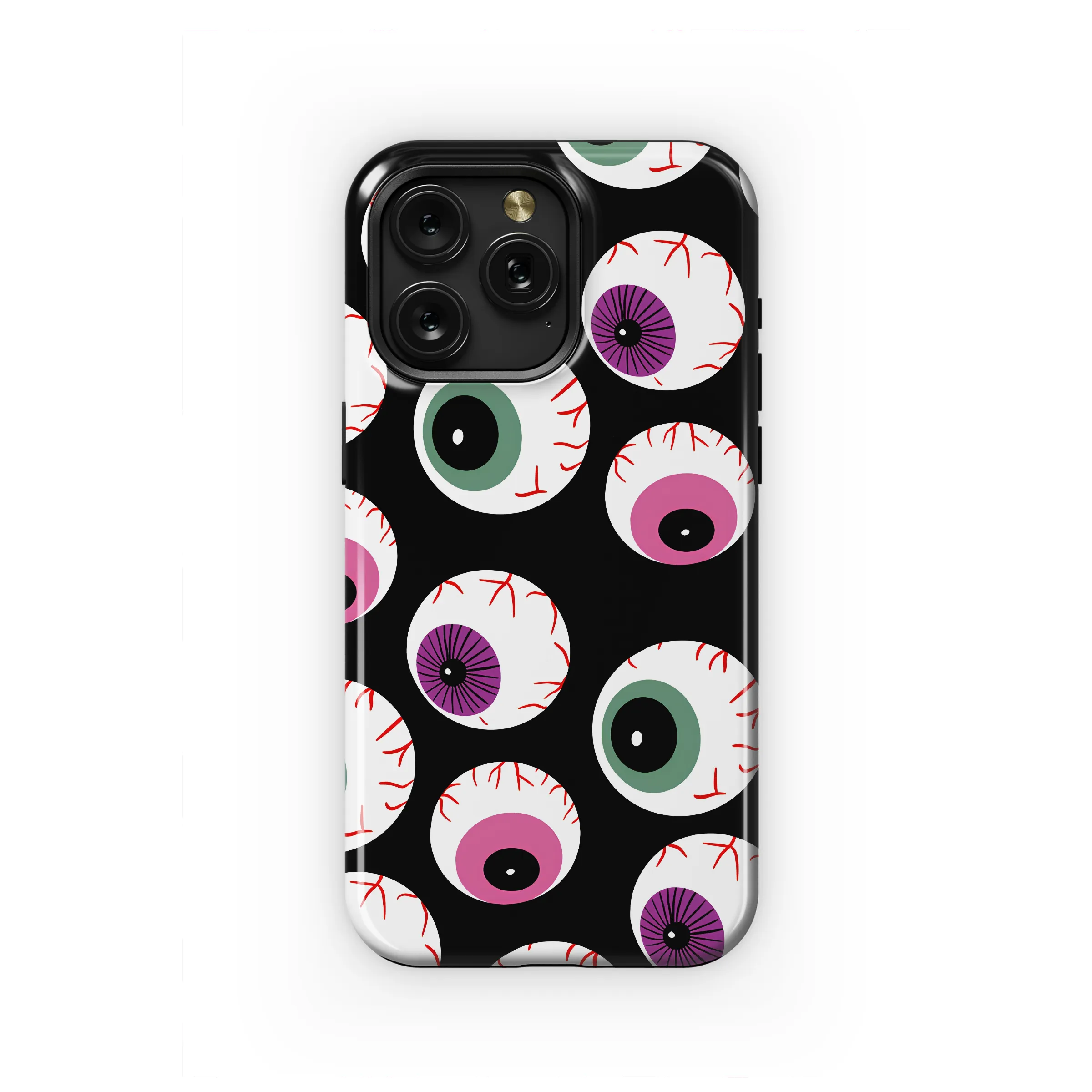 Spooky Eyeball Halloween Graphic Print Phone Case Cover for iPhone 17 Pro Max 16 15 Plus 14 13 Mini Samsung S25 S24 Google Pixel 10 9 8191
