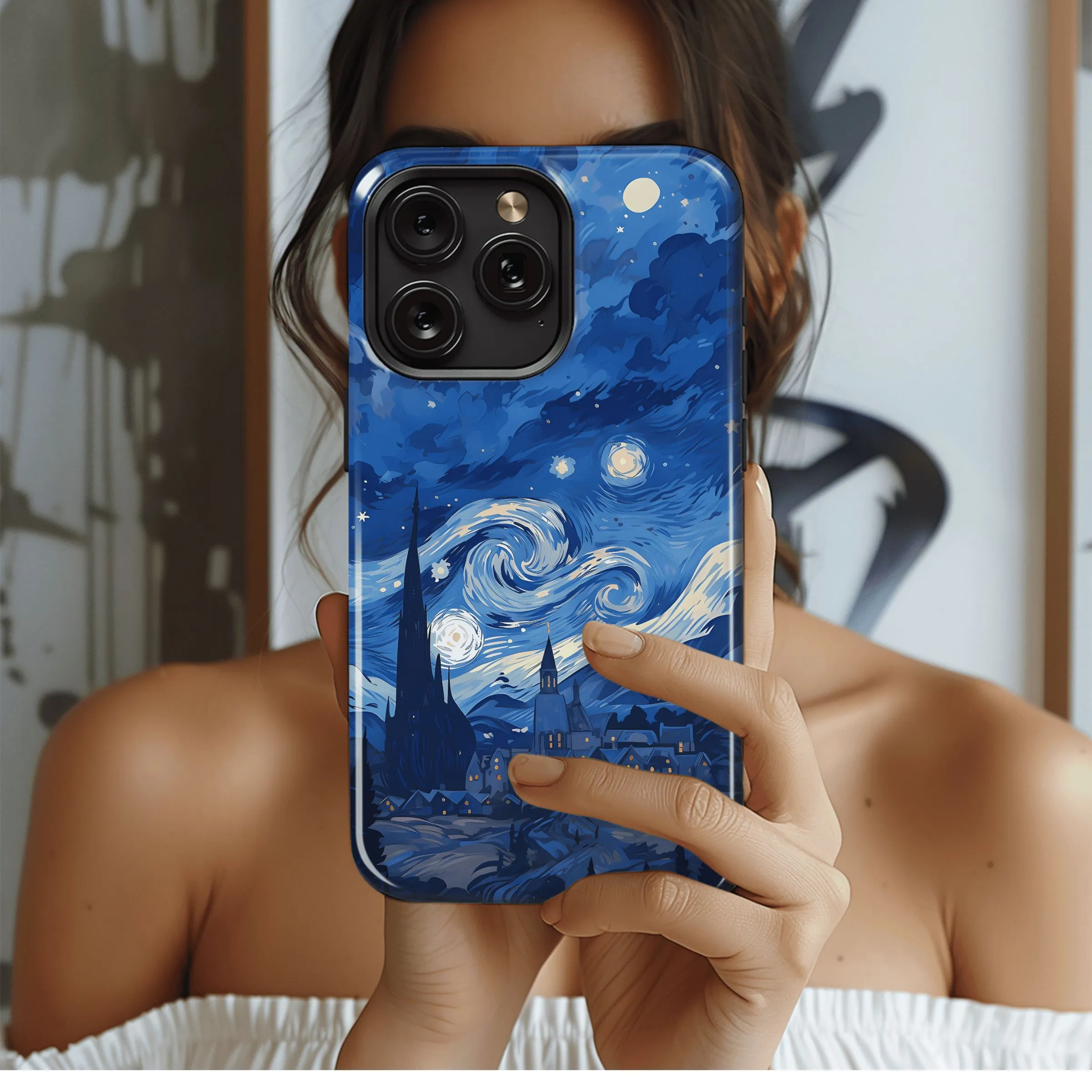 Starry Night Village
 Phone Case iPhone Samsung Cover Pixel 4430