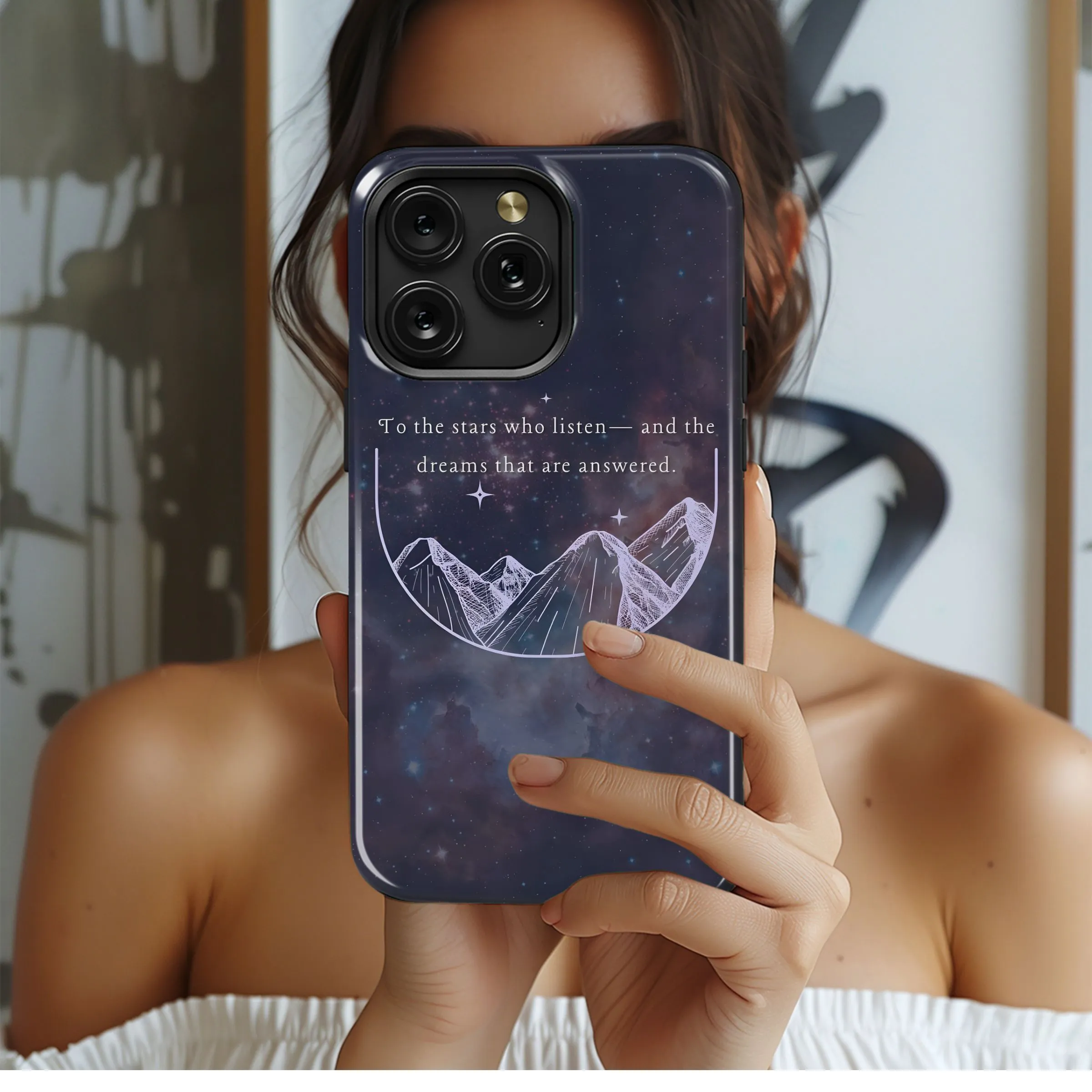 Stars Listen, Dreams Answered Phone Case iPhone Samsung Cover Pixel 4856