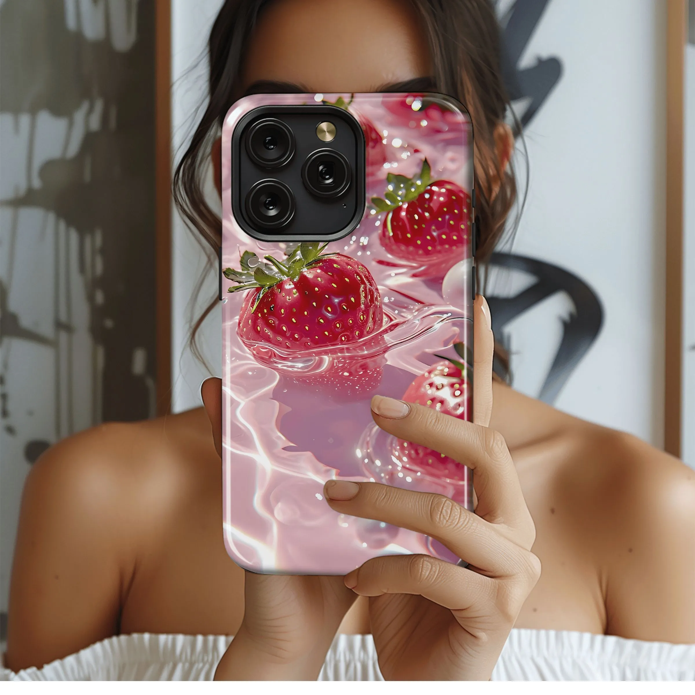 Strawberry Milk Splash
 Phone Case iPhone Samsung Cover Pixel 4610