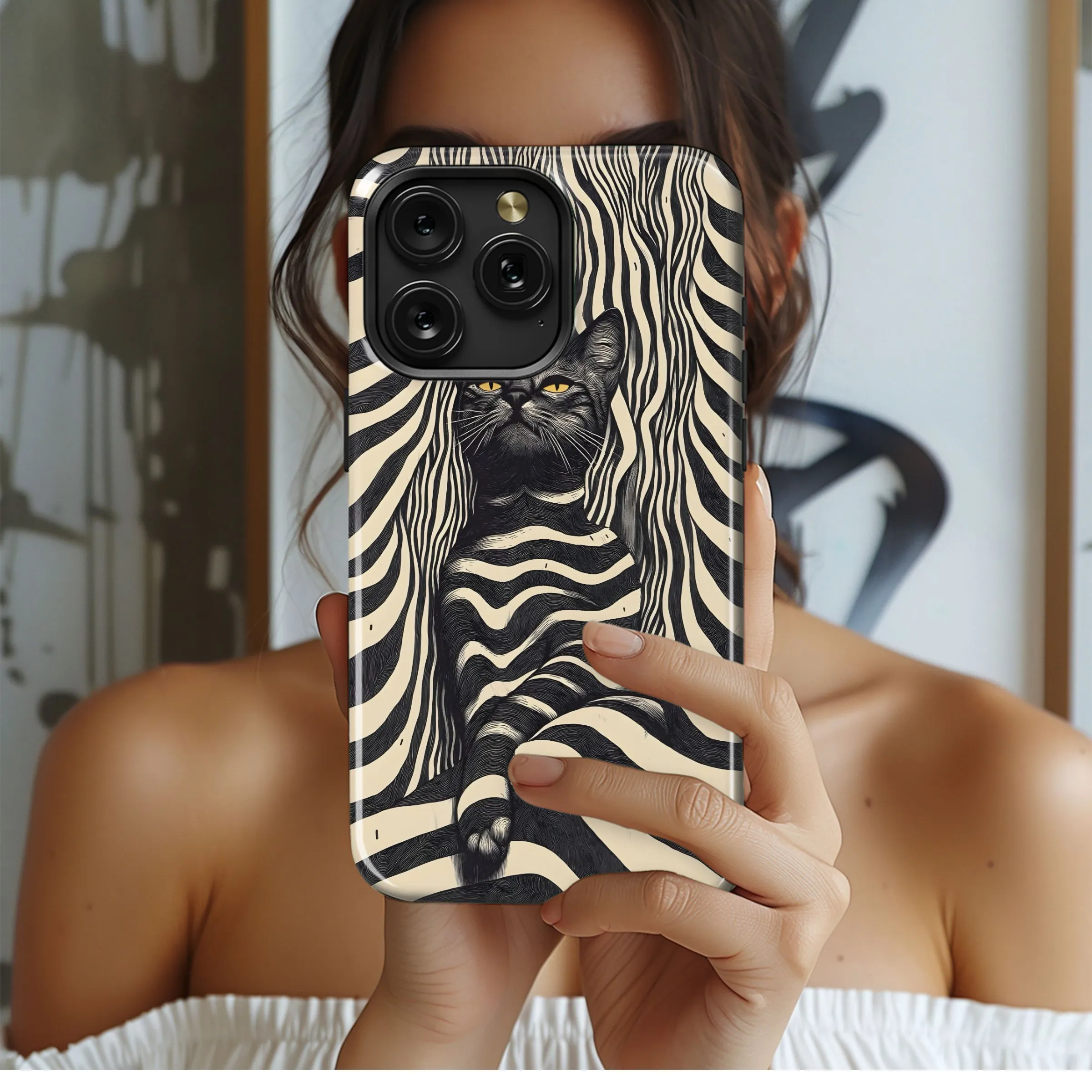 Striped Cat Dream
 Phone Case iPhone Samsung Cover Pixel 4793