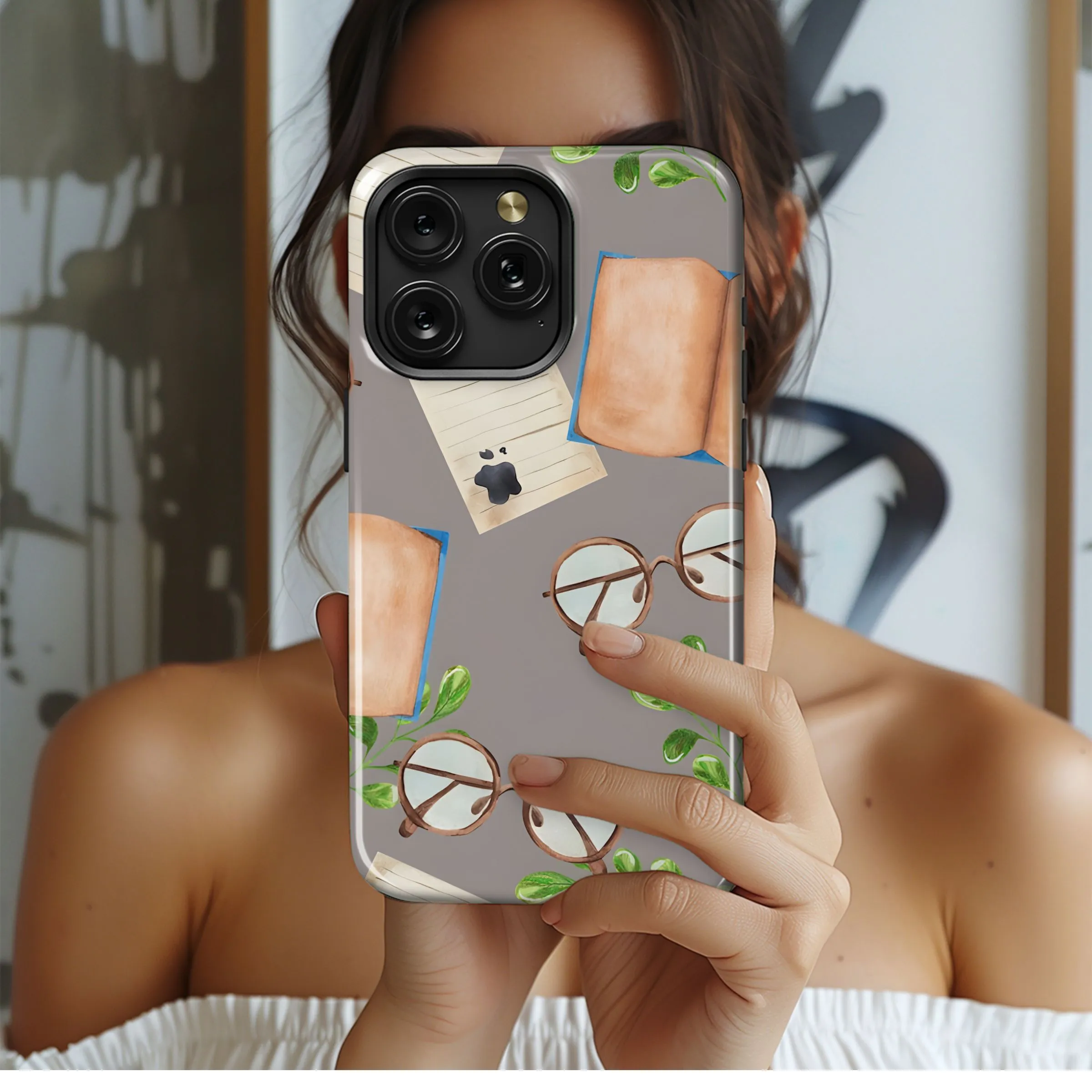 Study Time Watercolor Pattern Phone Case iPhone Samsung Cover Pixel 5225