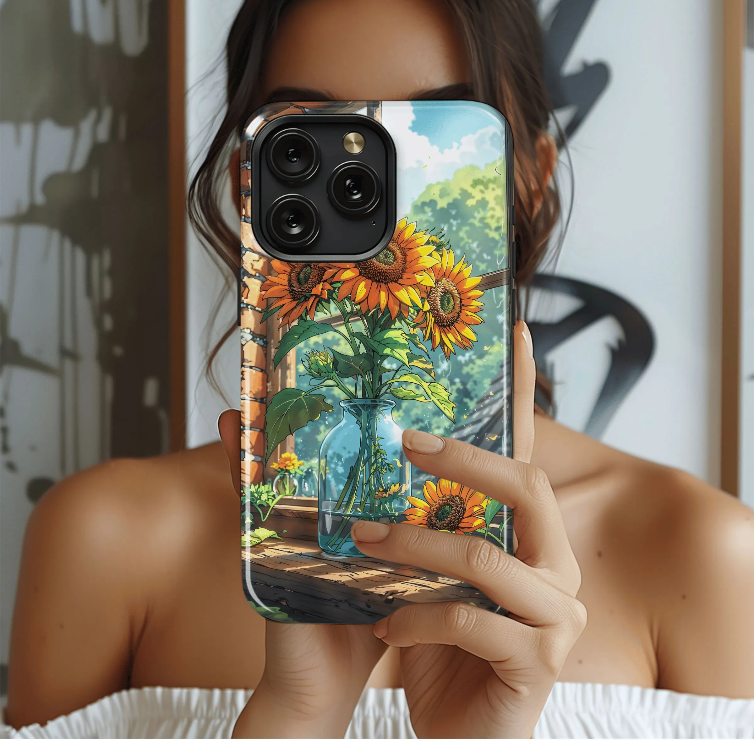 Sunflowers Windowsill Charm
 Phone Case iPhone Samsung Cover Pixel 4517