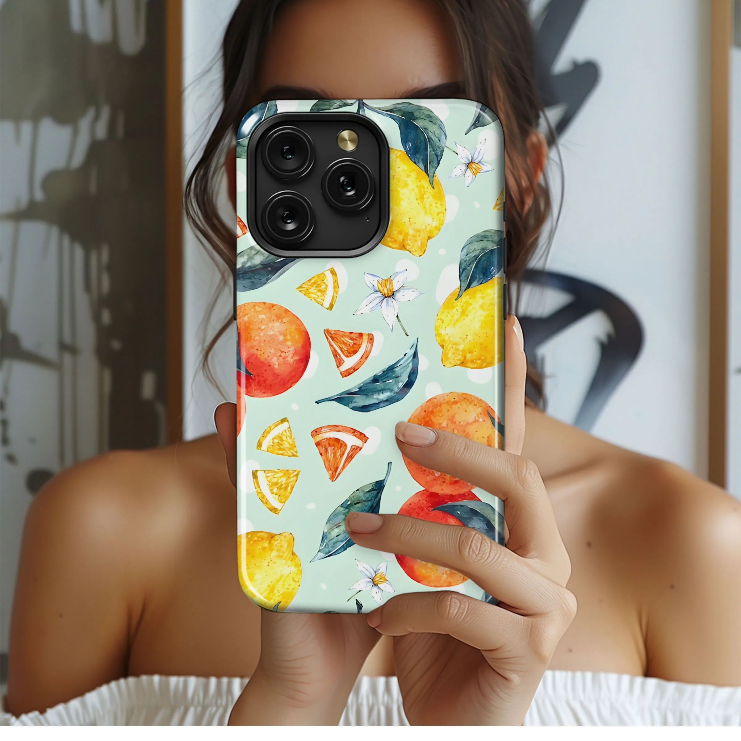 Sunny Citrus Fruit Pattern Phone Case iPhone Samsung Cover Pixel 5309