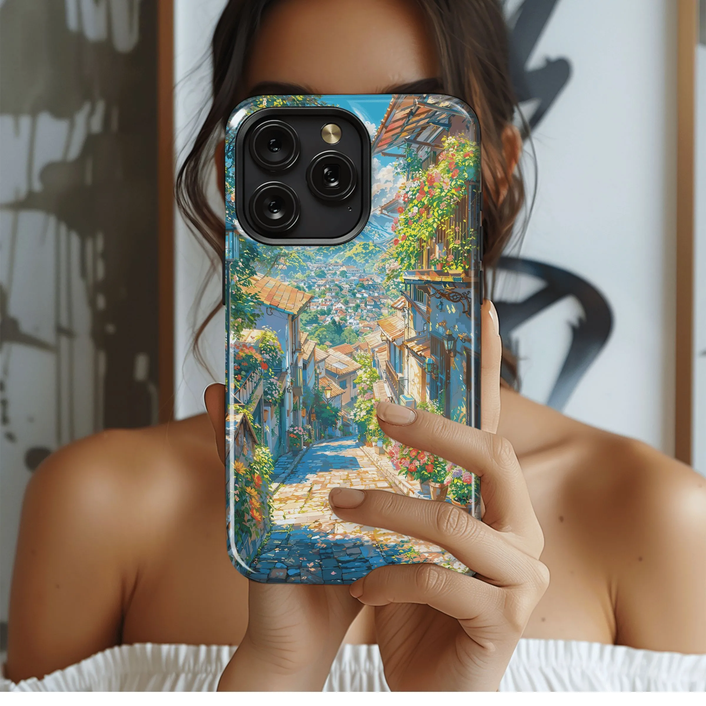 Sunny Hillside Village
 Phone Case iPhone Samsung Cover Pixel 4501