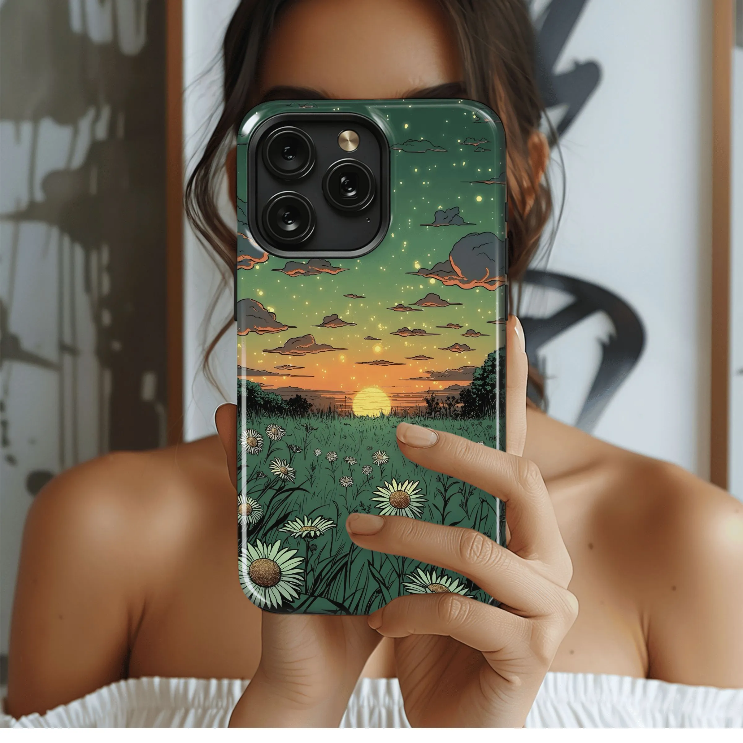 Sunset Daisies Field
 Phone Case iPhone Samsung Cover Pixel 4492