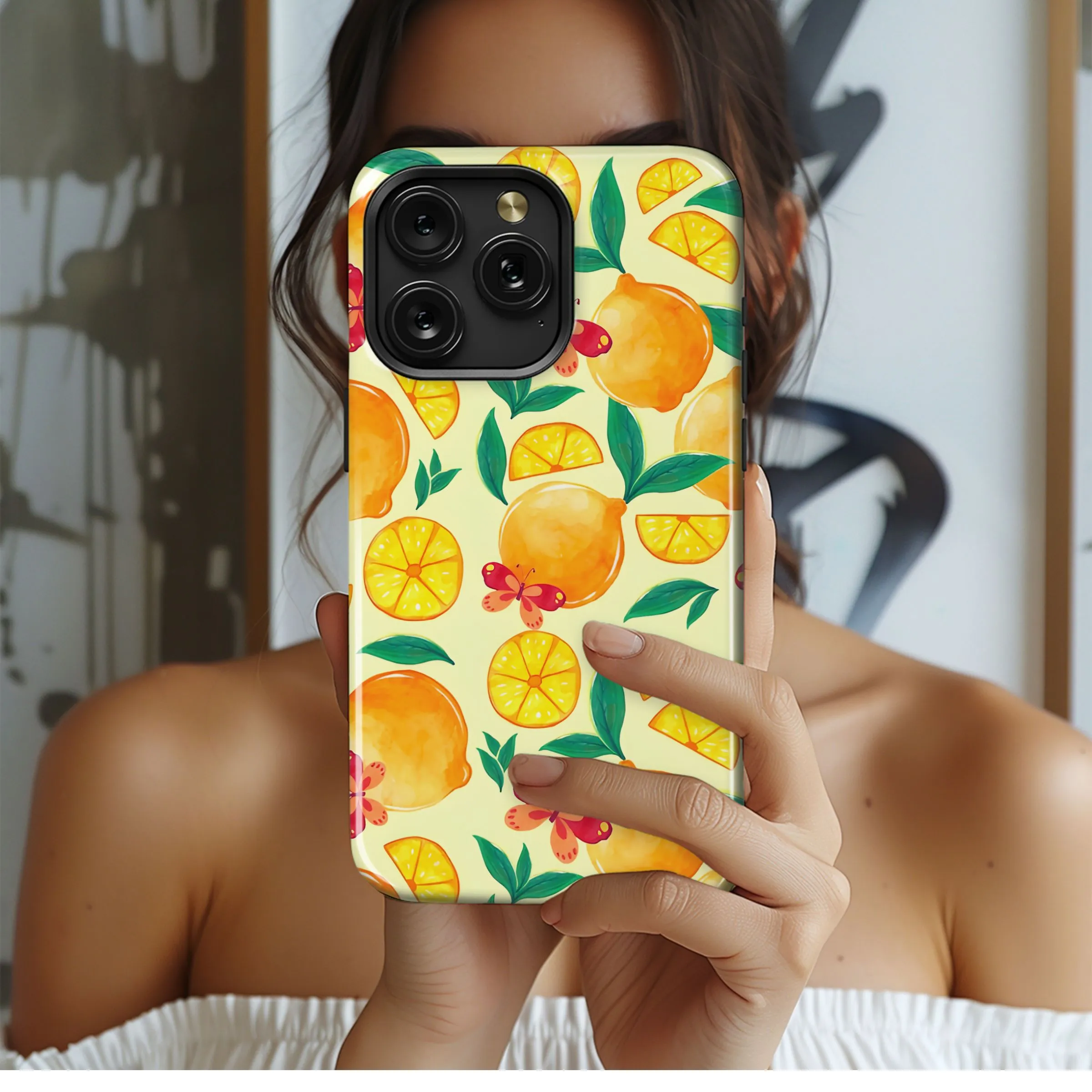 Sunshine Lemon Butterfly Bliss Phone Case iPhone Samsung Cover Pixel 5310