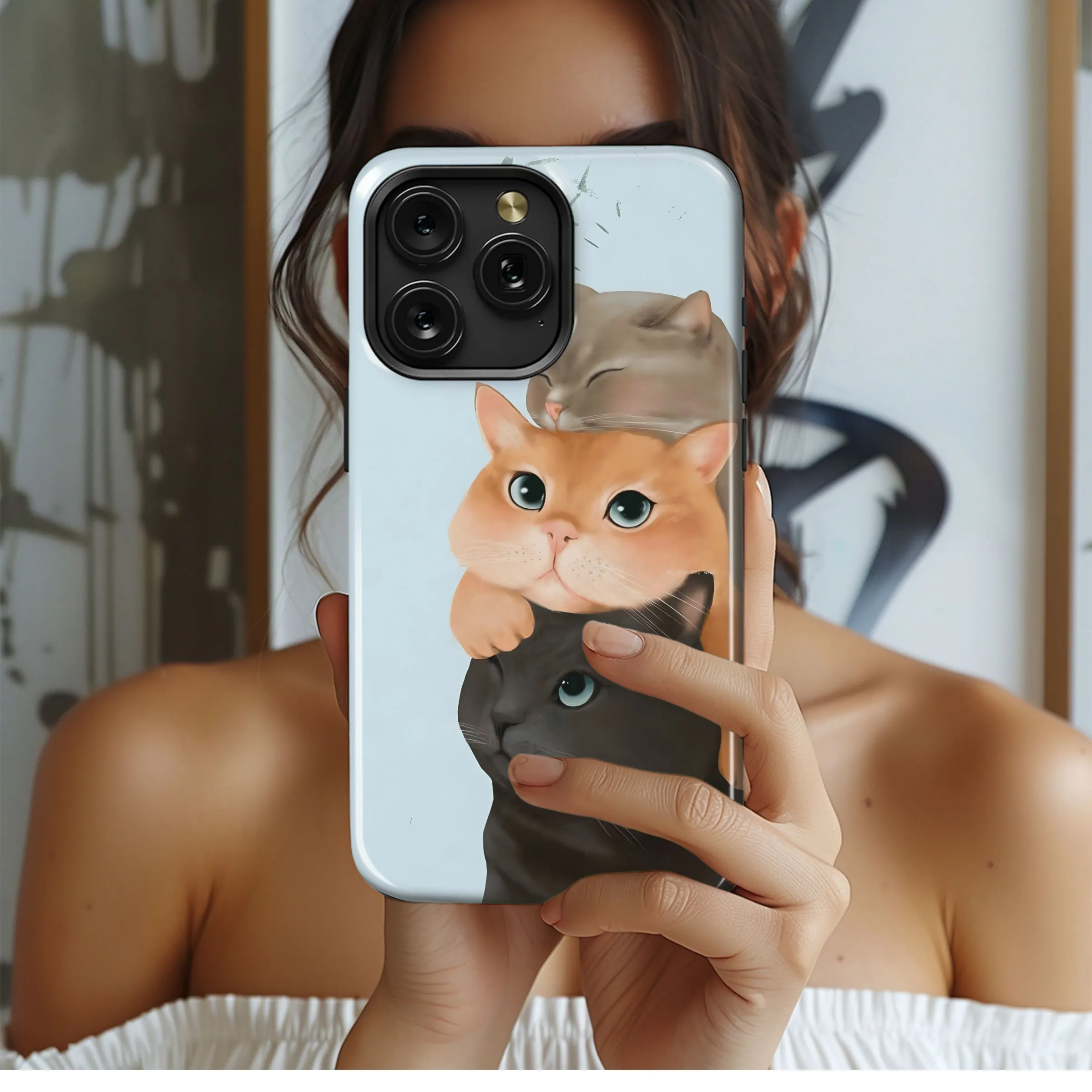 Sweet Stack of Cats
 Phone Case iPhone Samsung Cover Pixel 4795