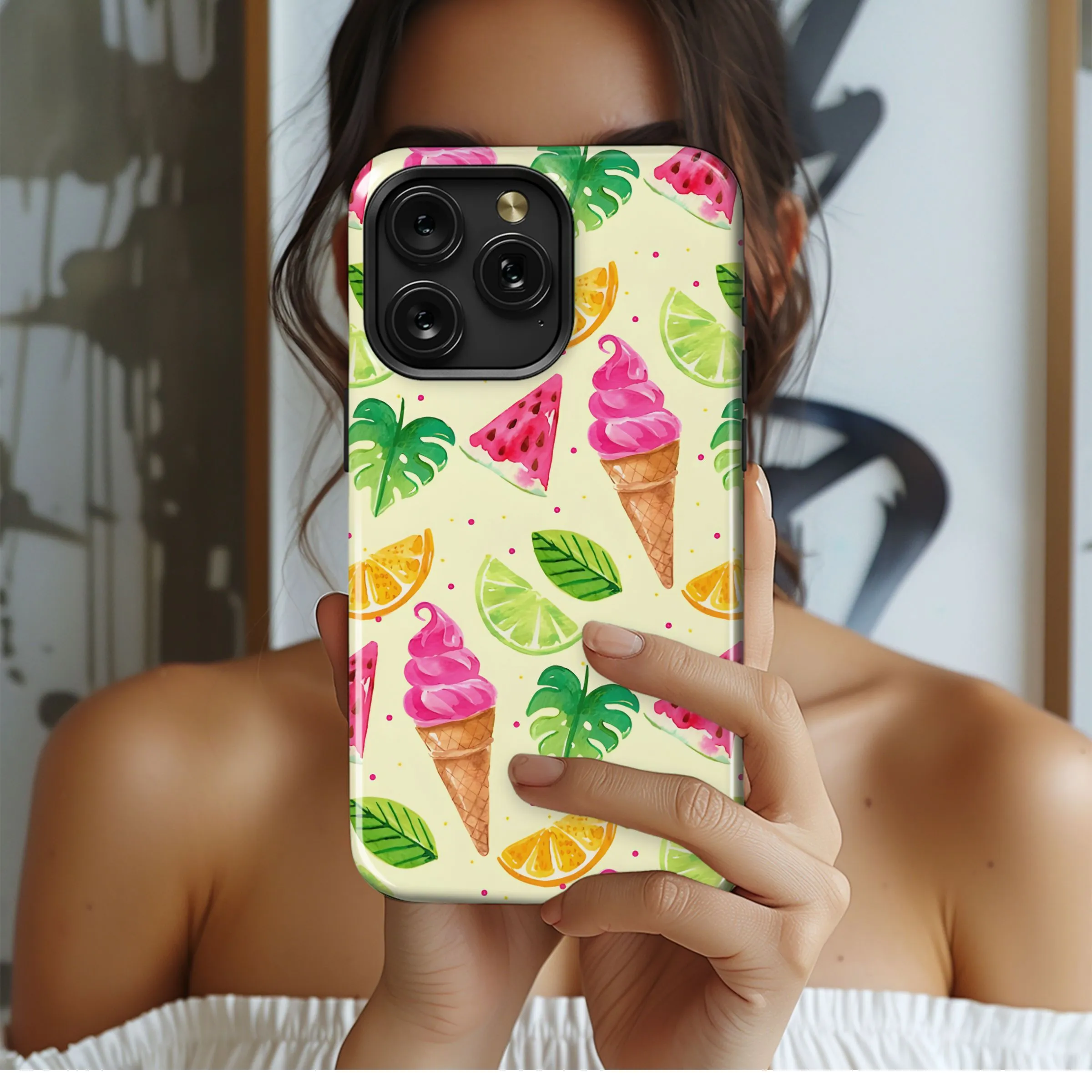 Sweet Tropical Summer Pattern Phone Case iPhone Samsung Cover Pixel 5291