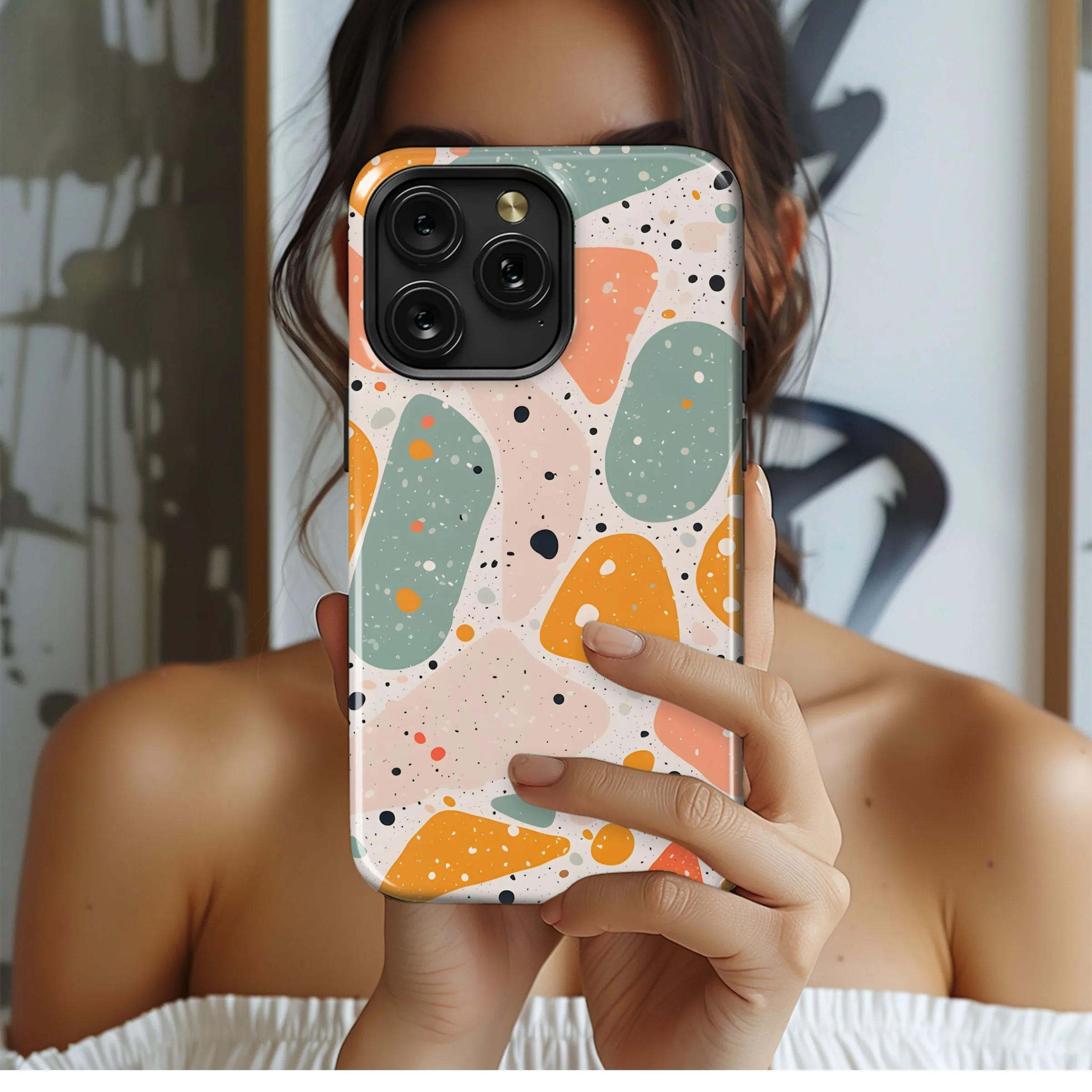 Terrazzo Stone Design Phone Case iPhone Samsung Cover Pixel 5150