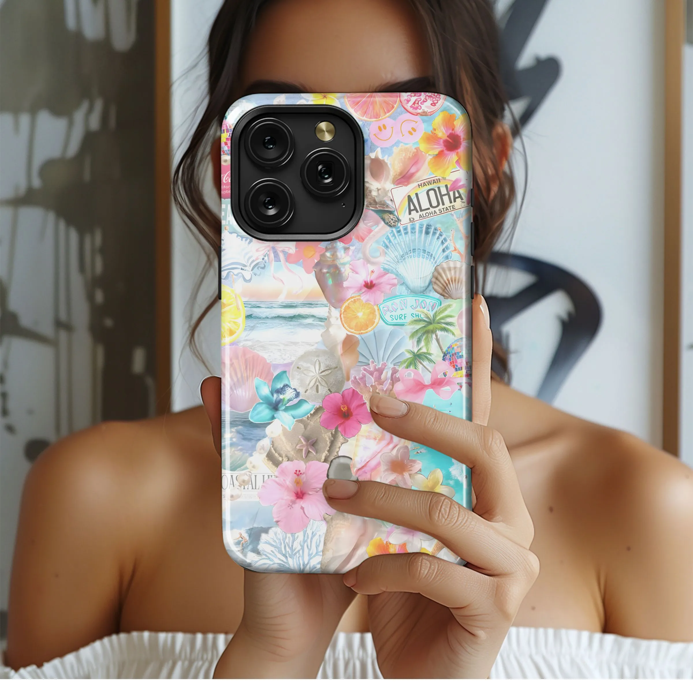 Tropical Beach Collage Vibes Phone Case iPhone Samsung Cover Pixel 5043