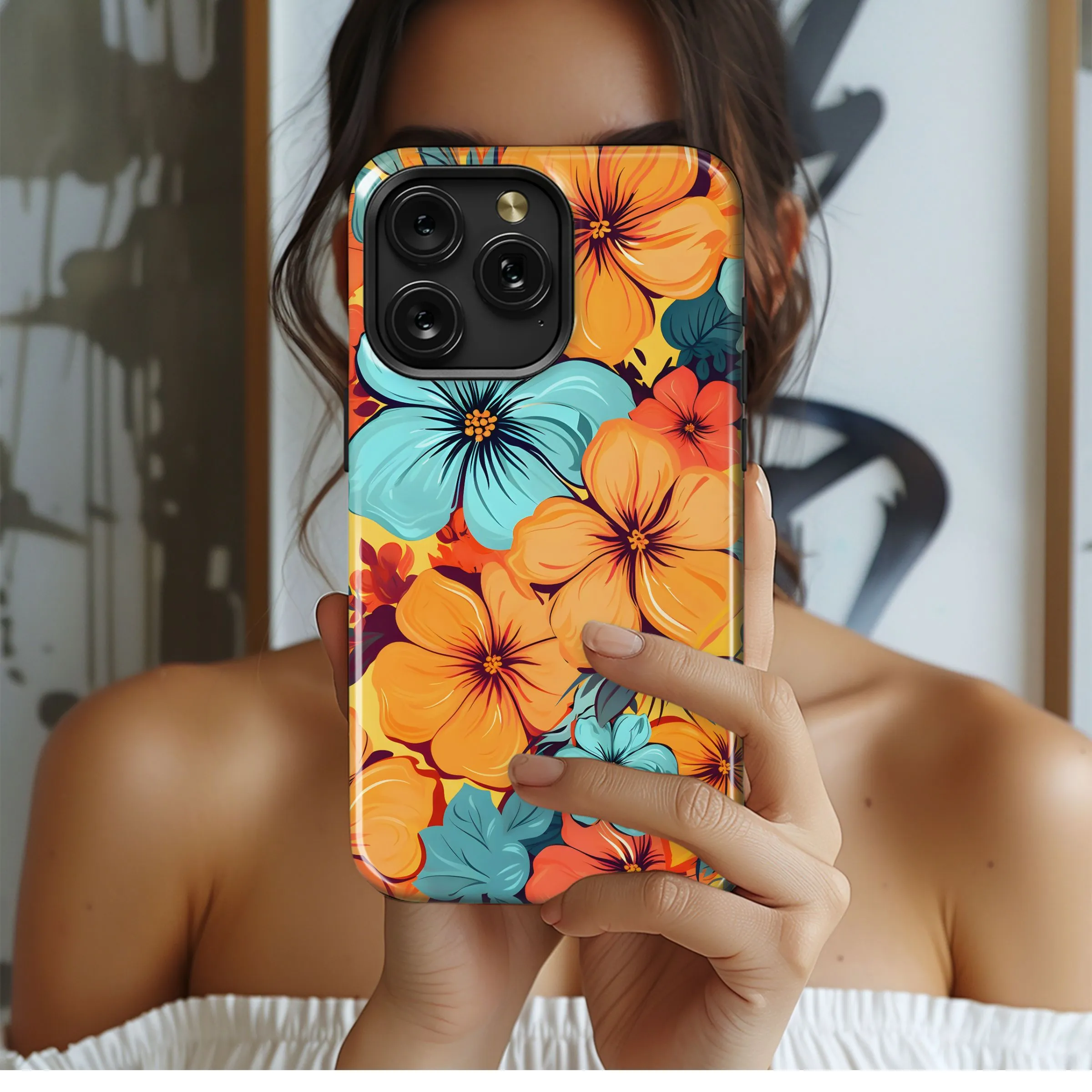 Tropical Floral Bloom Phone Case iPhone Samsung Cover Pixel 5494
