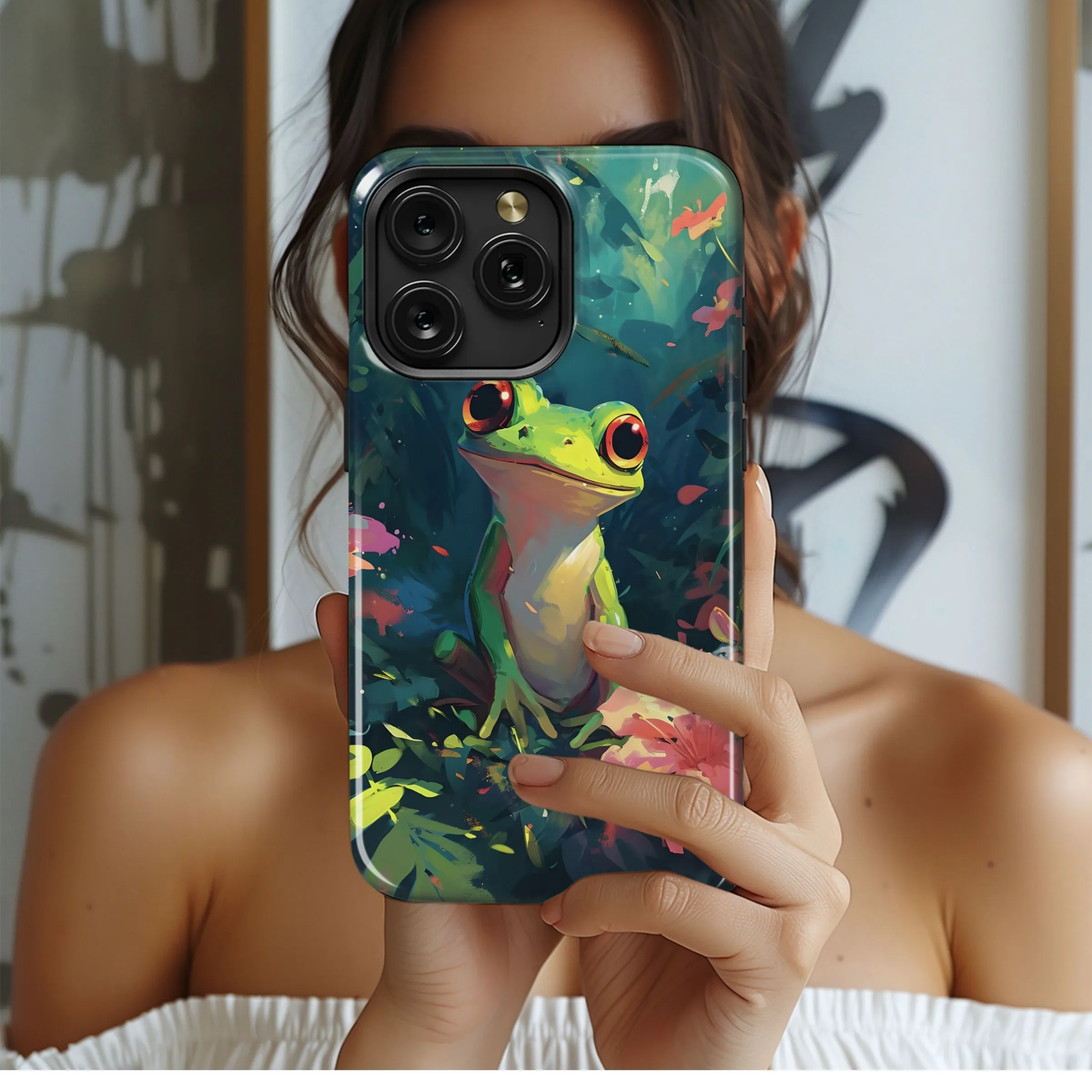 Tropical Frog in Bloom Phone Case iPhone Samsung Cover Pixel 4834