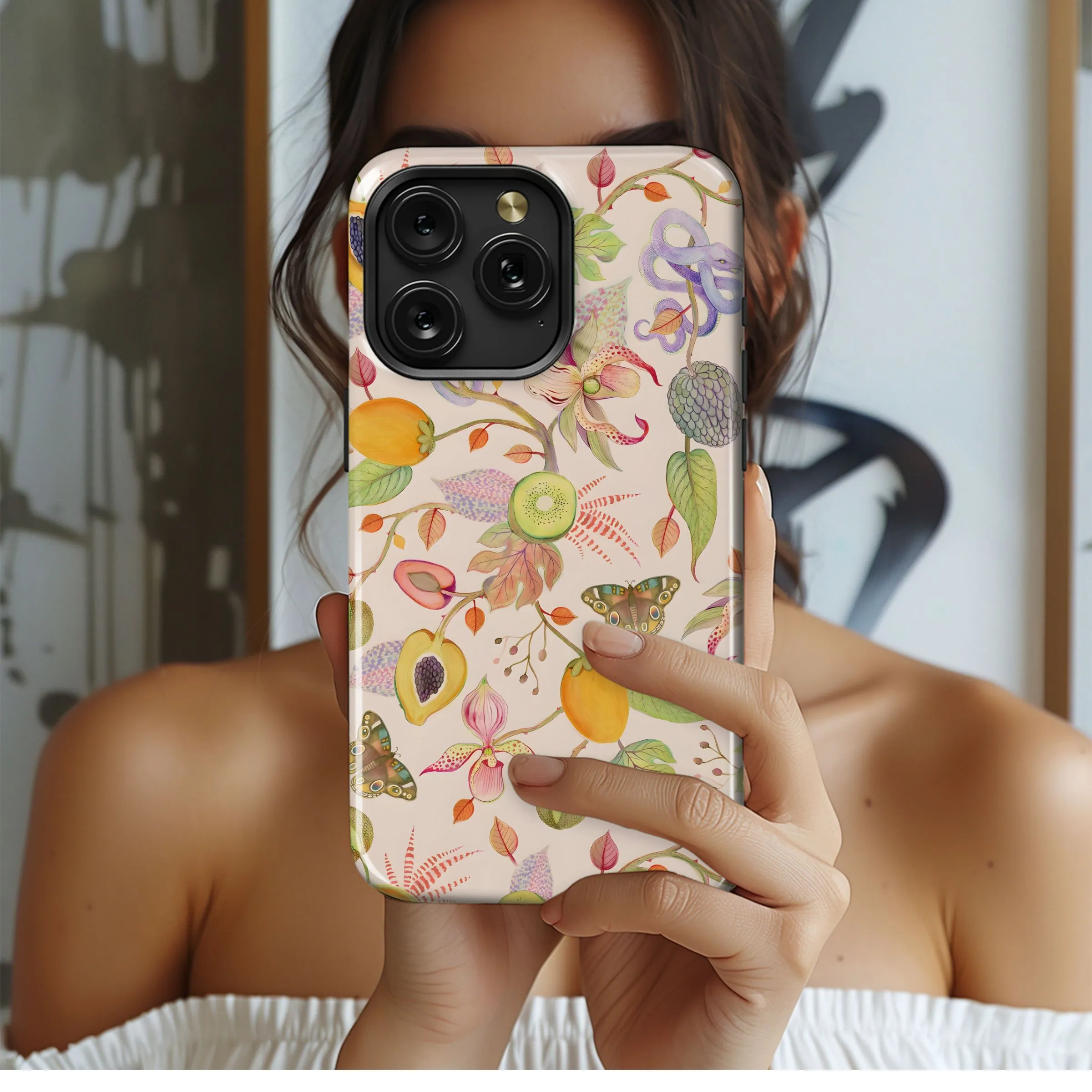 Tropical Fruit & Serpent Dreams Phone Case iPhone Samsung Cover Pixel 4919