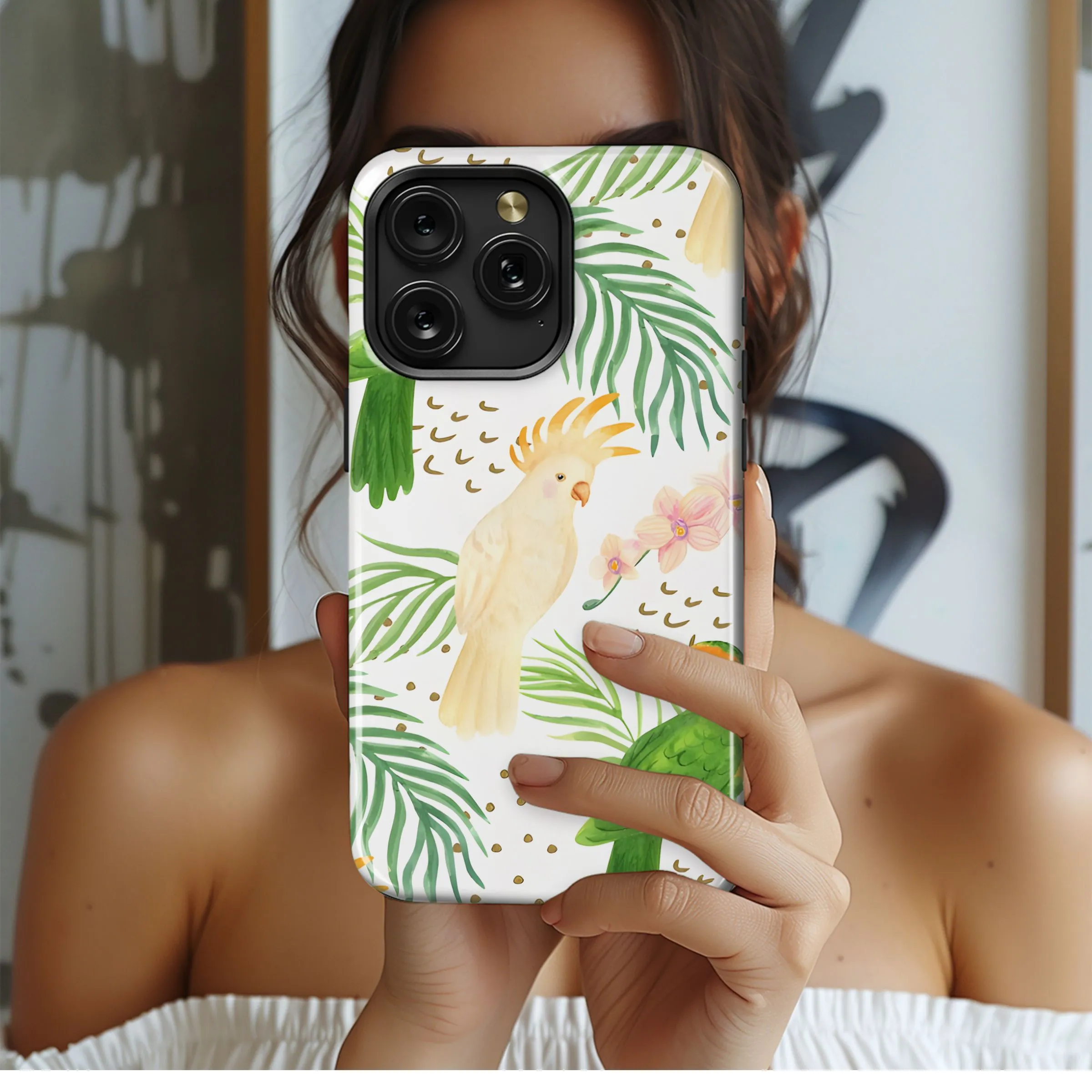 Tropical Parrot Paradise Pattern Phone Case iPhone Samsung Cover Pixel 5429
