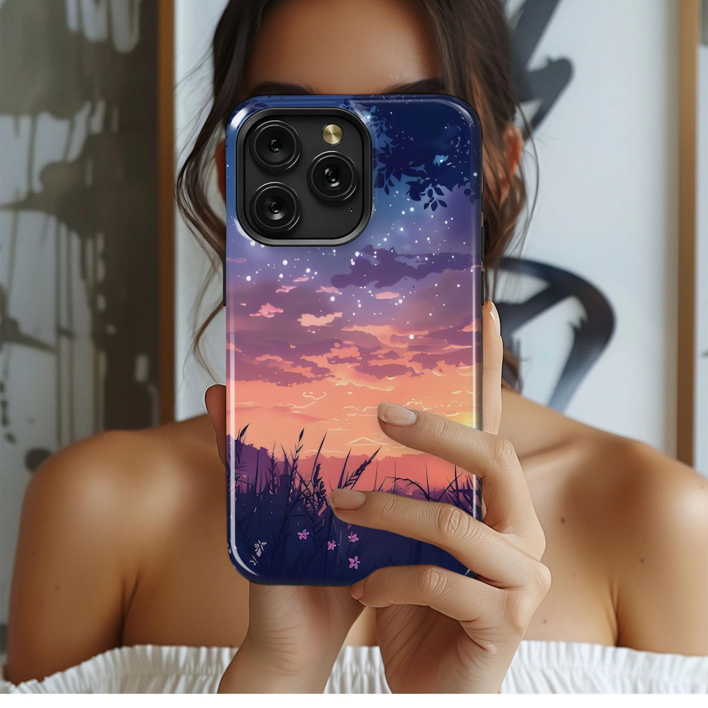 Twilight Starry Forest Phone Case iPhone Samsung Cover Pixel 5452