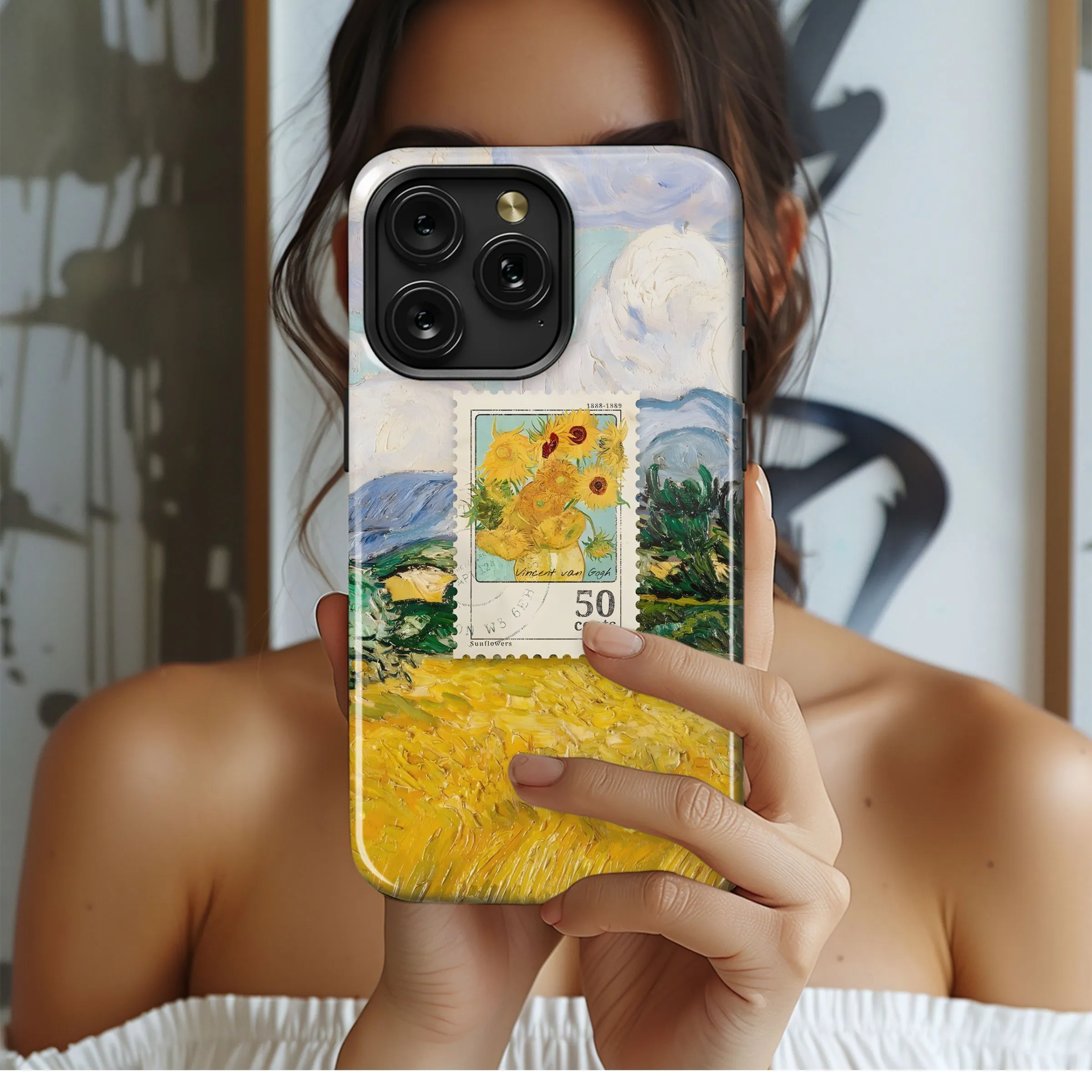 Van Gogh's Stamp Landscape Phone Case iPhone Samsung Cover Pixel 4986