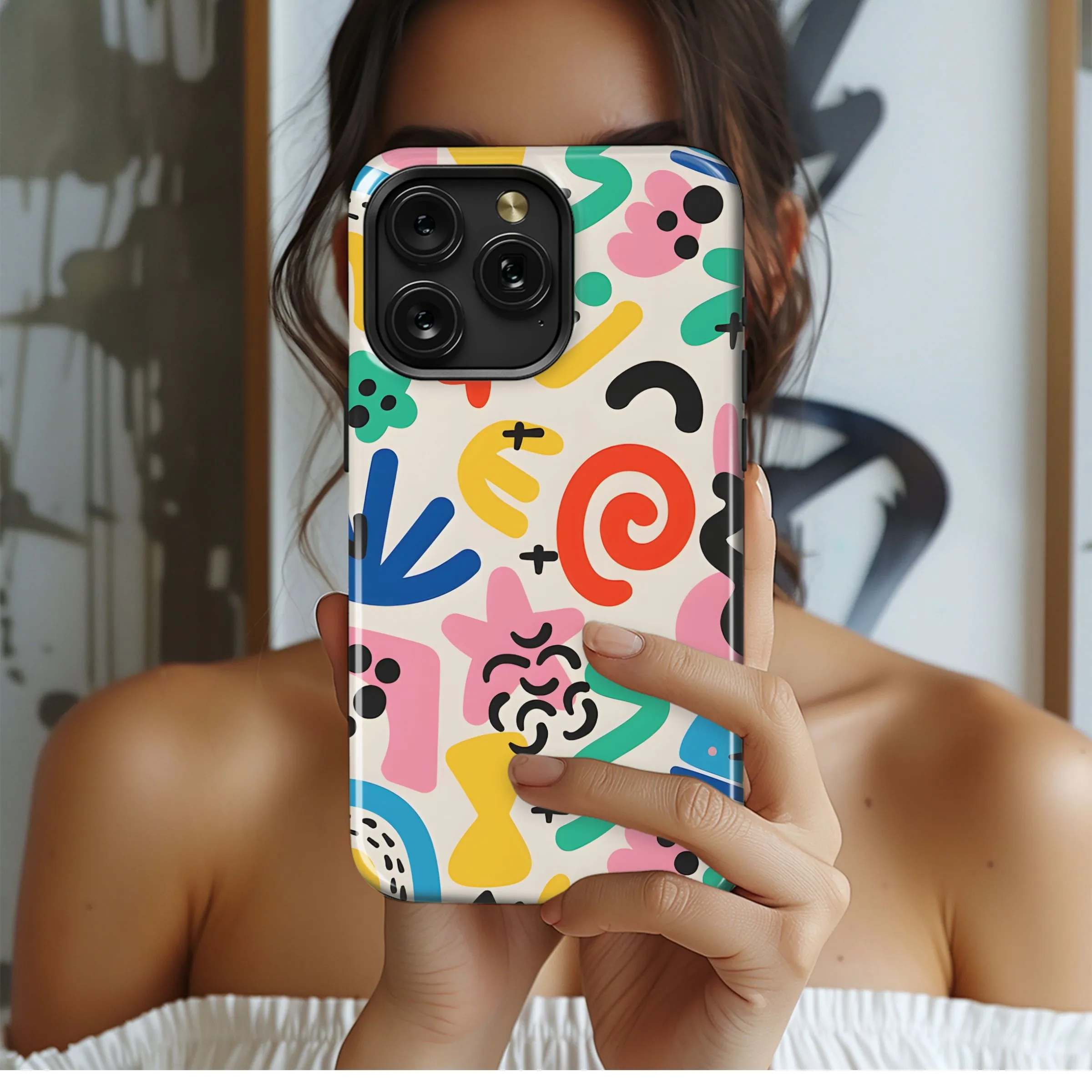 Vibrant Abstract Playful Pattern Art Phone Case iPhone Samsung Cover Pixel 5351