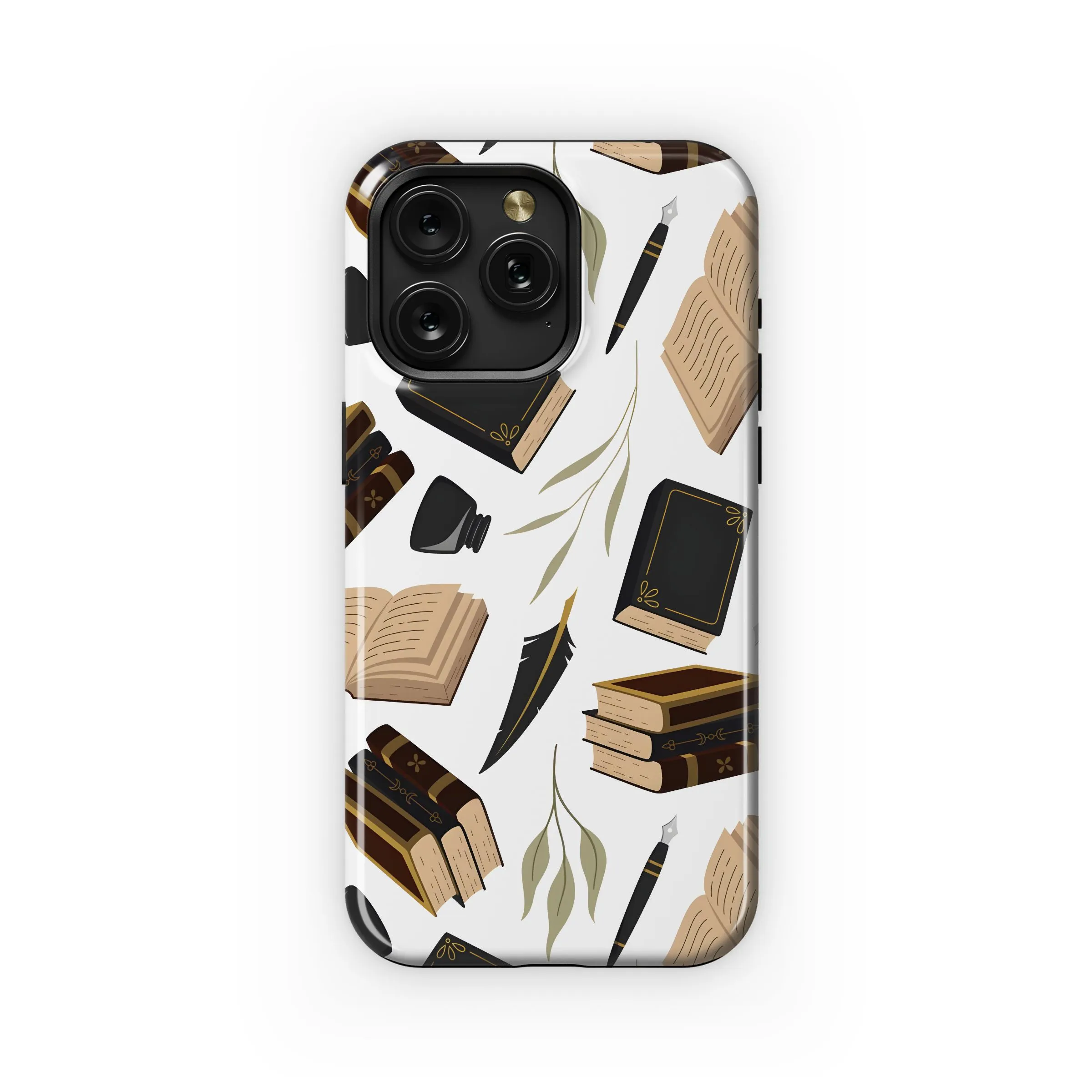 Vintage Books and Writing Pattern Phone Case iPhone Samsung Cover Pixel 5331