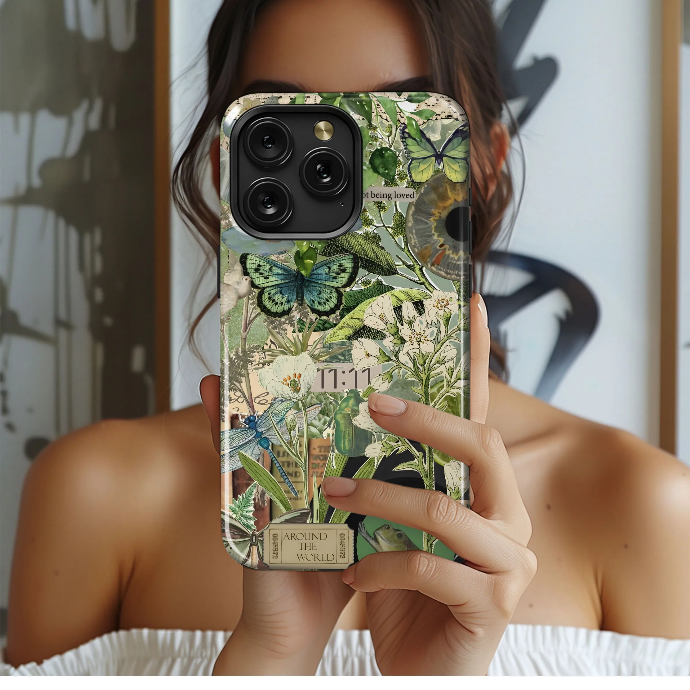 Vintage Botanical Collage Art Phone Case iPhone Samsung Cover Pixel 5003