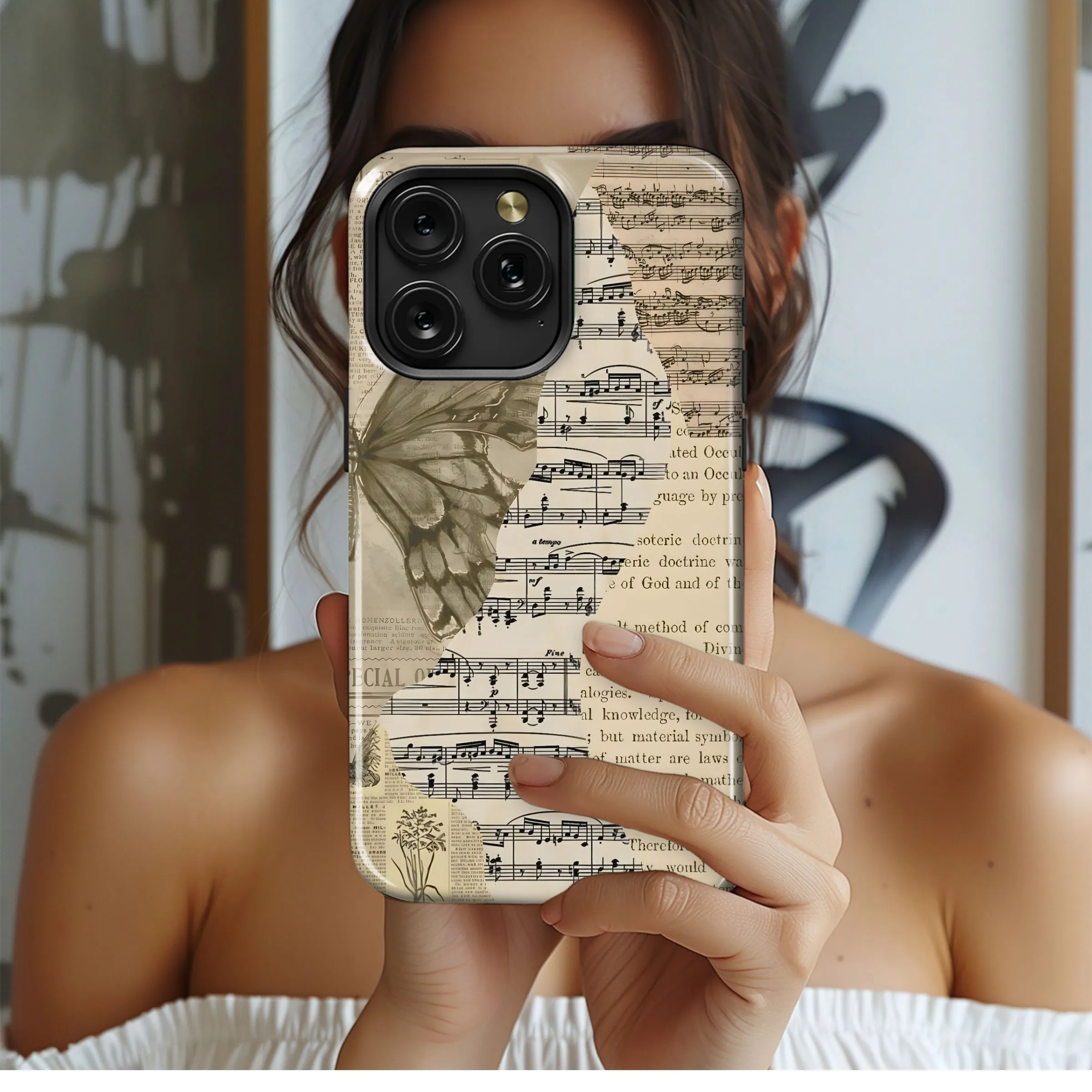 Vintage Music Butterfly
 Phone Case iPhone Samsung Cover Pixel 4756