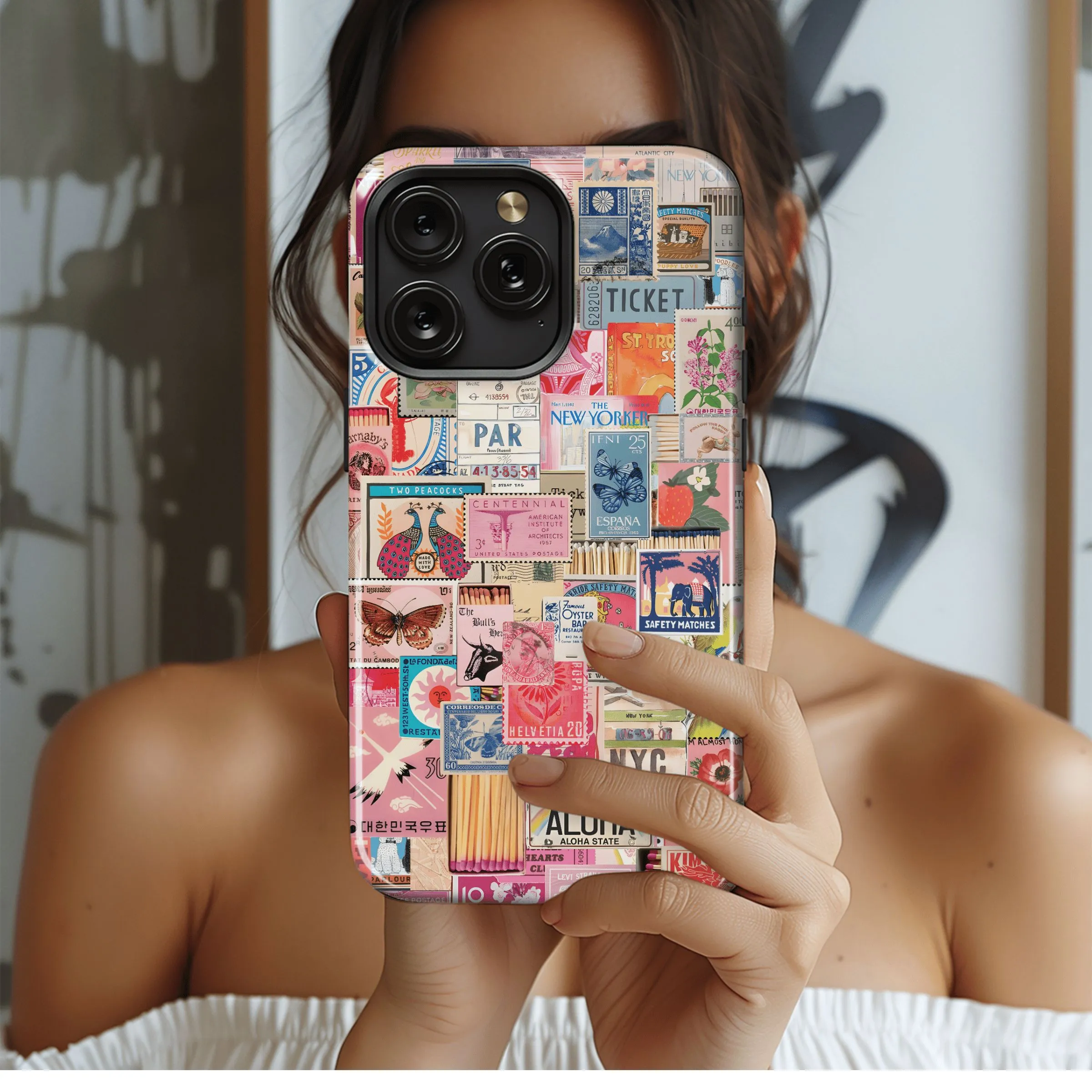 Vintage Postage Collage
 Phone Case iPhone Samsung Cover Pixel 4460