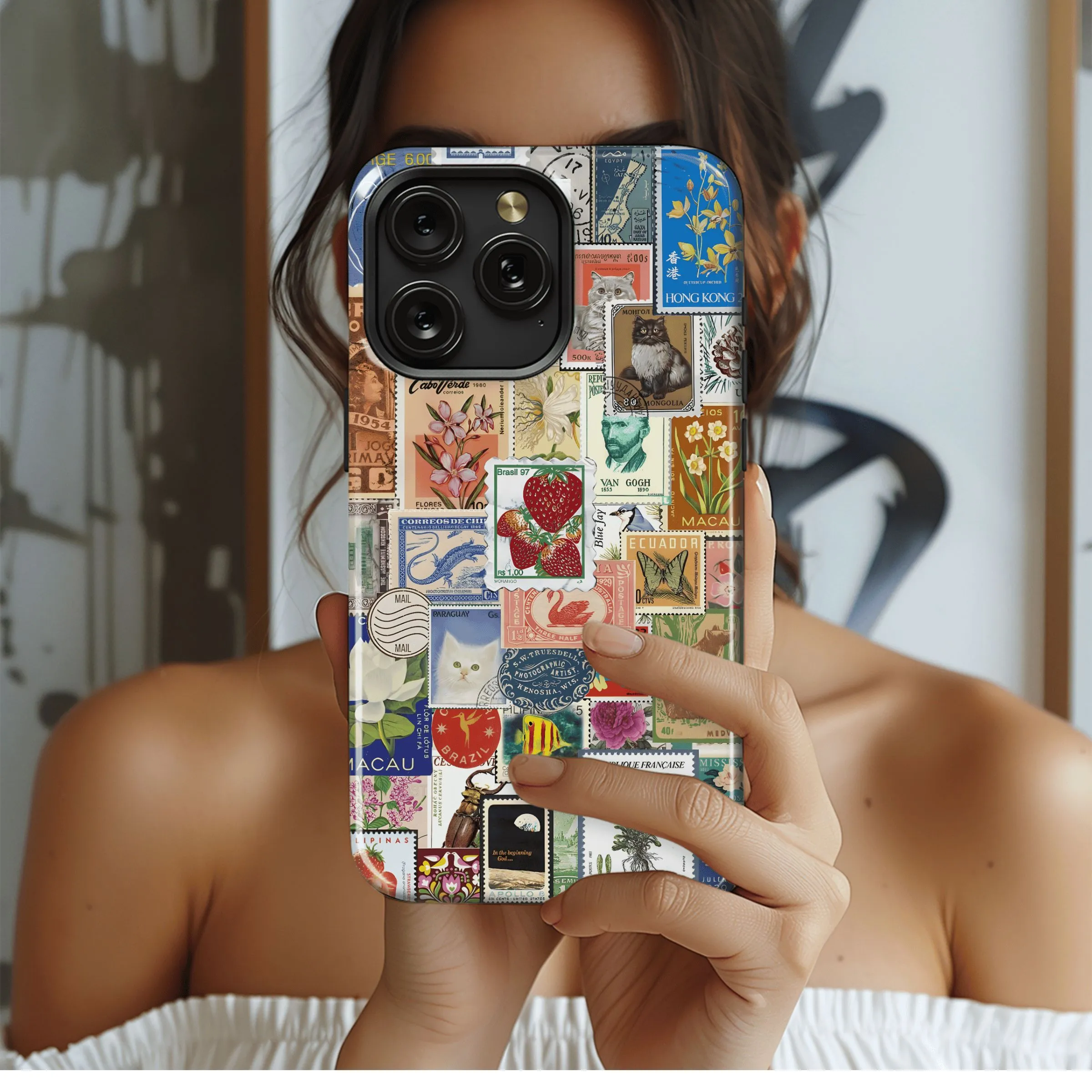 Vintage Postage Stamp Collage
 Phone Case iPhone Samsung Cover Pixel 4457