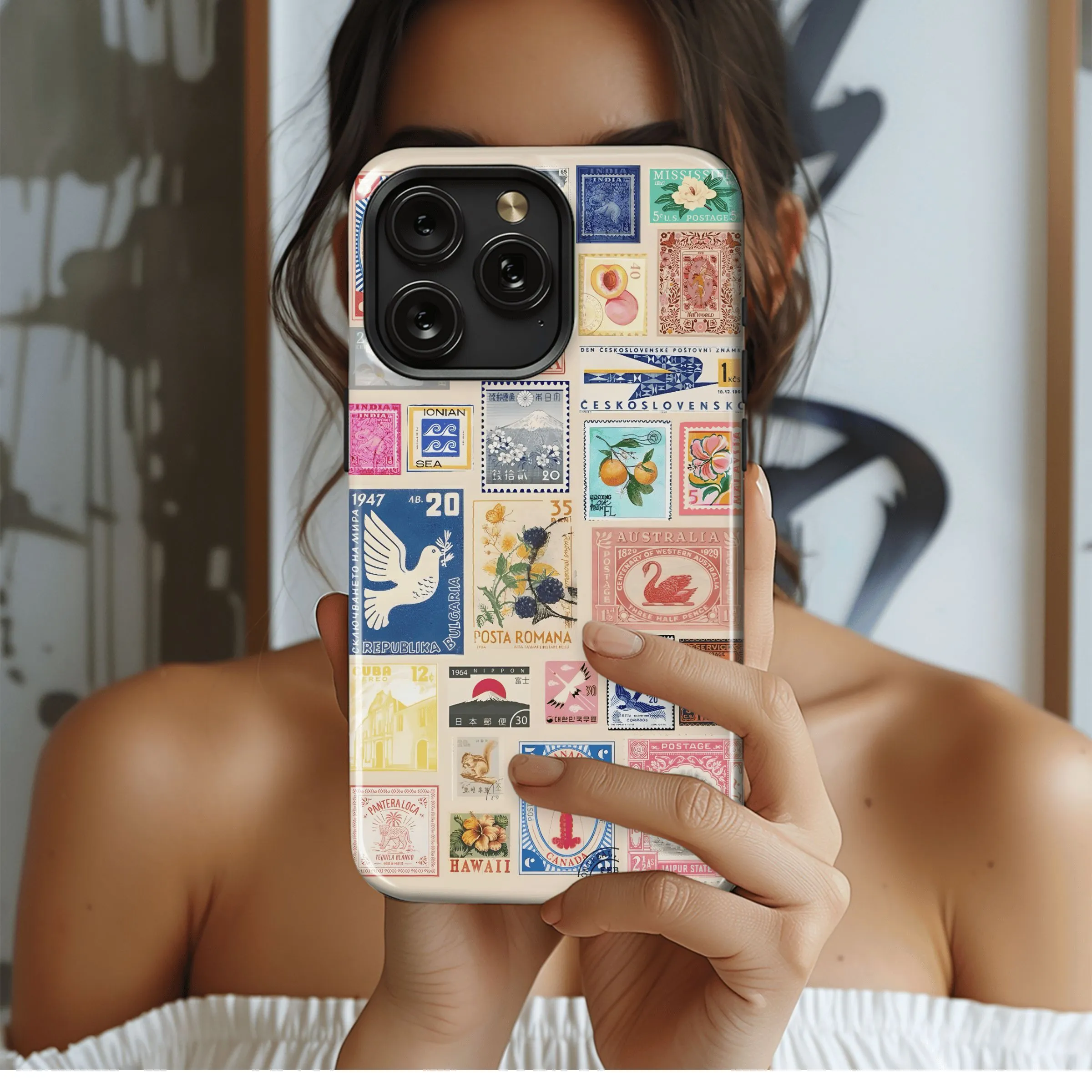 Vintage Postage Stamps
 Phone Case iPhone Samsung Cover Pixel 4456